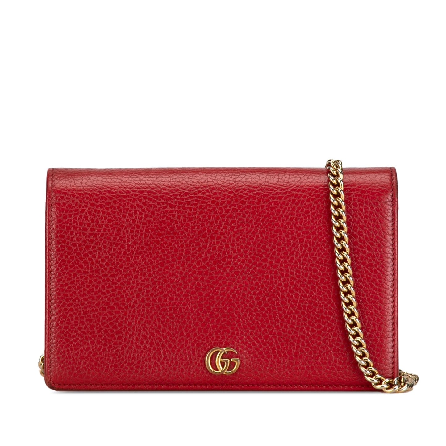 Gucci GG Marmont Wallet On SHG-m73NS7 Calf Red Chain Crossbody Bag