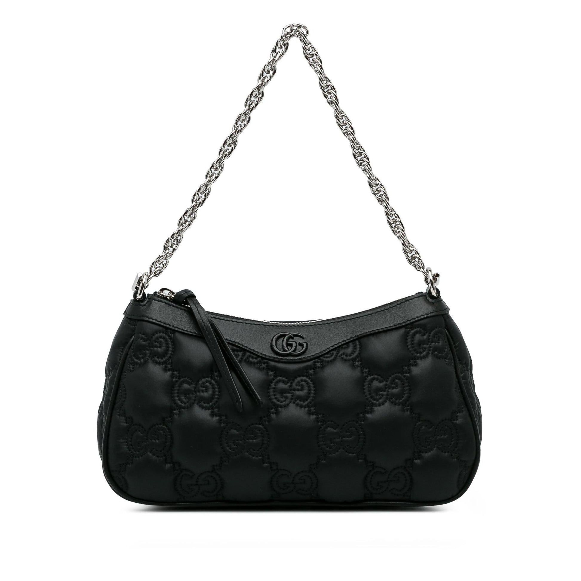 Gucci GG SHG-ldwASf Matelasse Calf Black Mini Satchel Bag