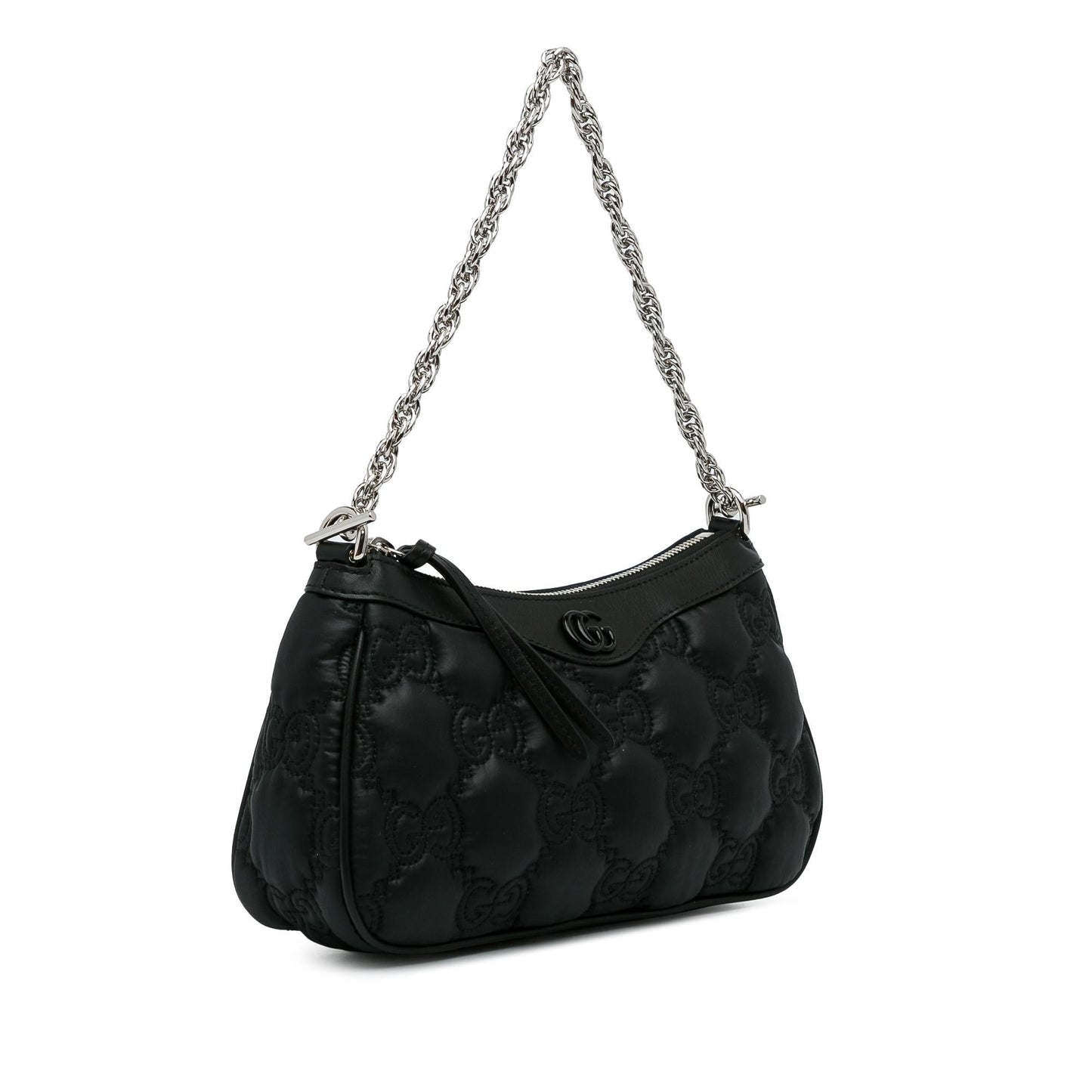 Gucci GG SHG-ldwASf Matelasse Calf Black Mini Satchel Bag