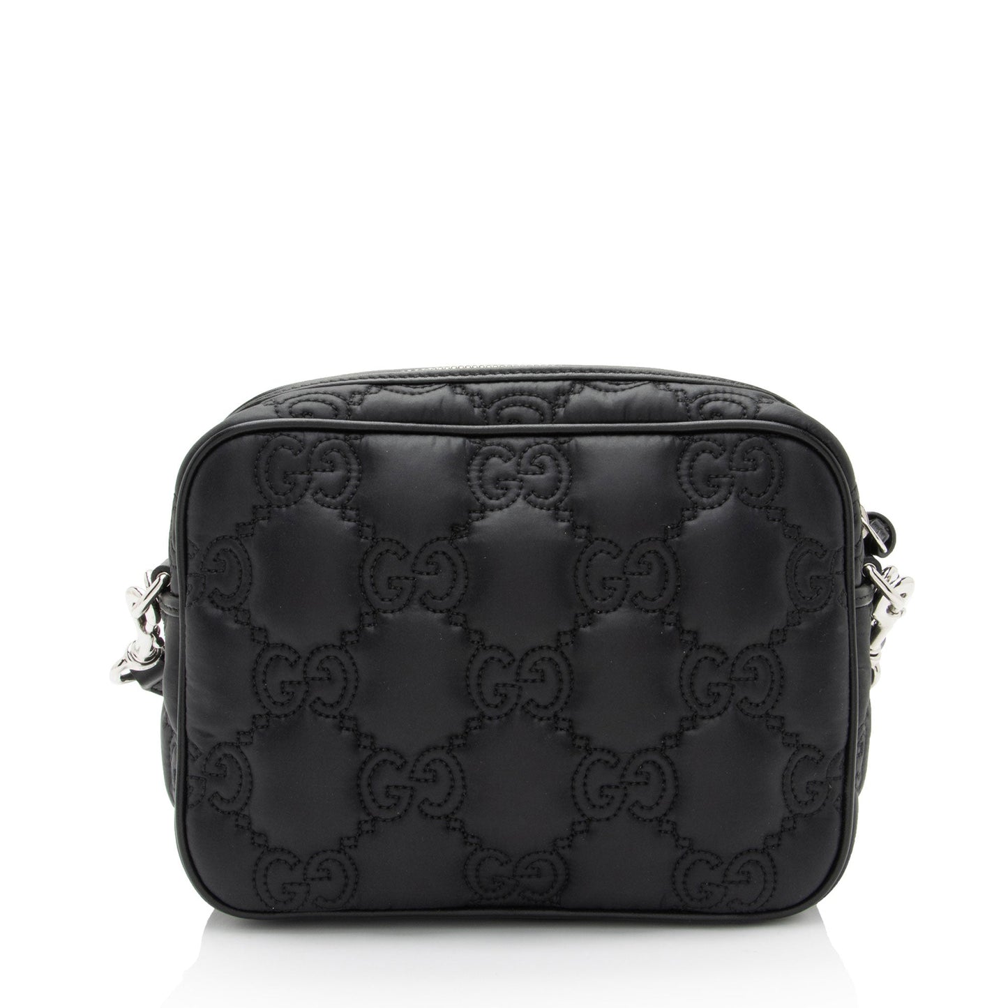 Gucci GG SHF-lqqc7w Matelasse Leather Nylon Black Crossbody Bag