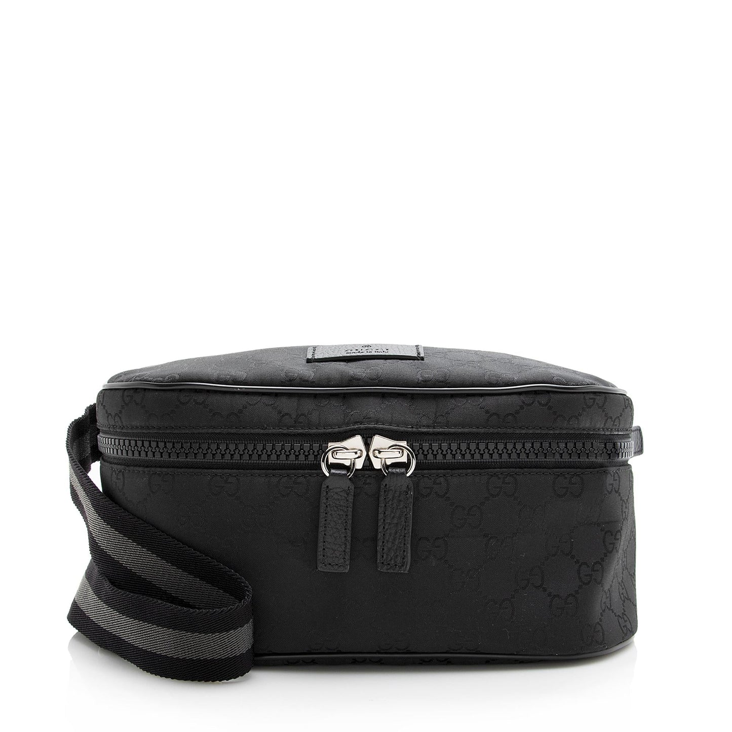 Gucci GG Belt SHF Leather Nylon Black Accessory