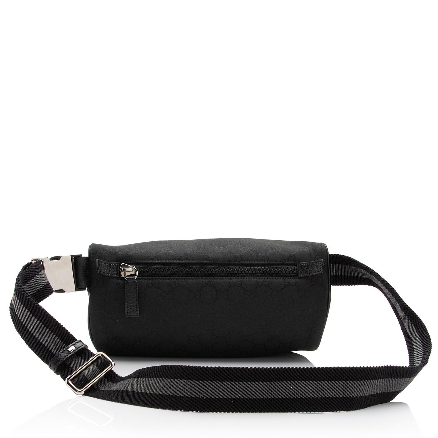 Gucci GG Belt SHF-yZgUsR Leather Nylon Black Accessory