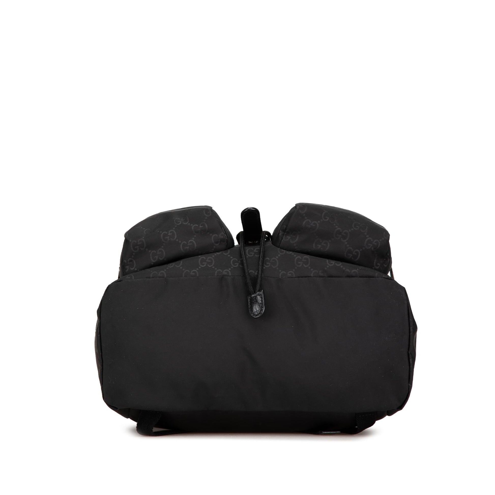 Gucci GG Double Front Pocket Backpack Nylon Black