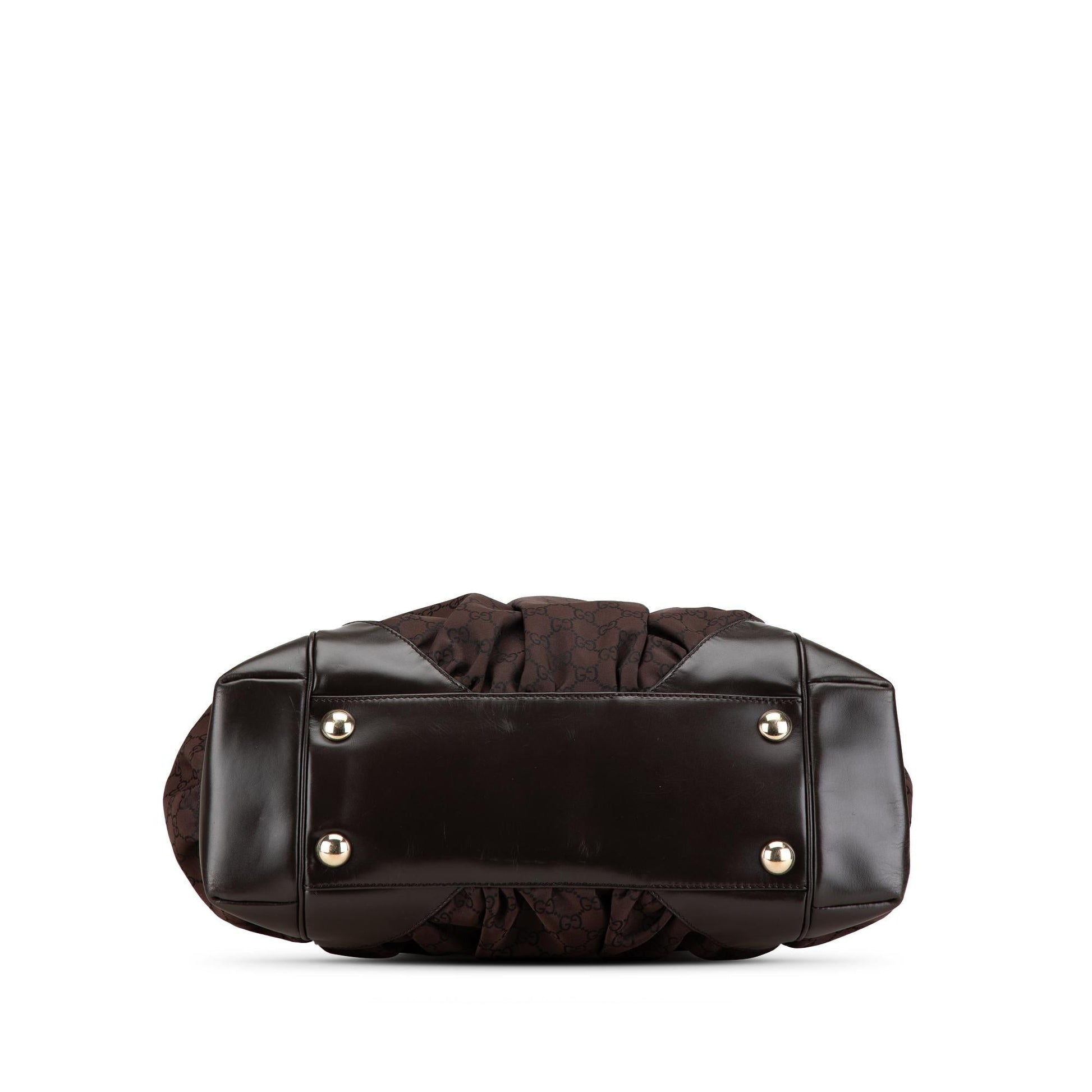 Gucci GG Full Moon SHG-5bGIb5 Nylon Calf Brown Tote Bag