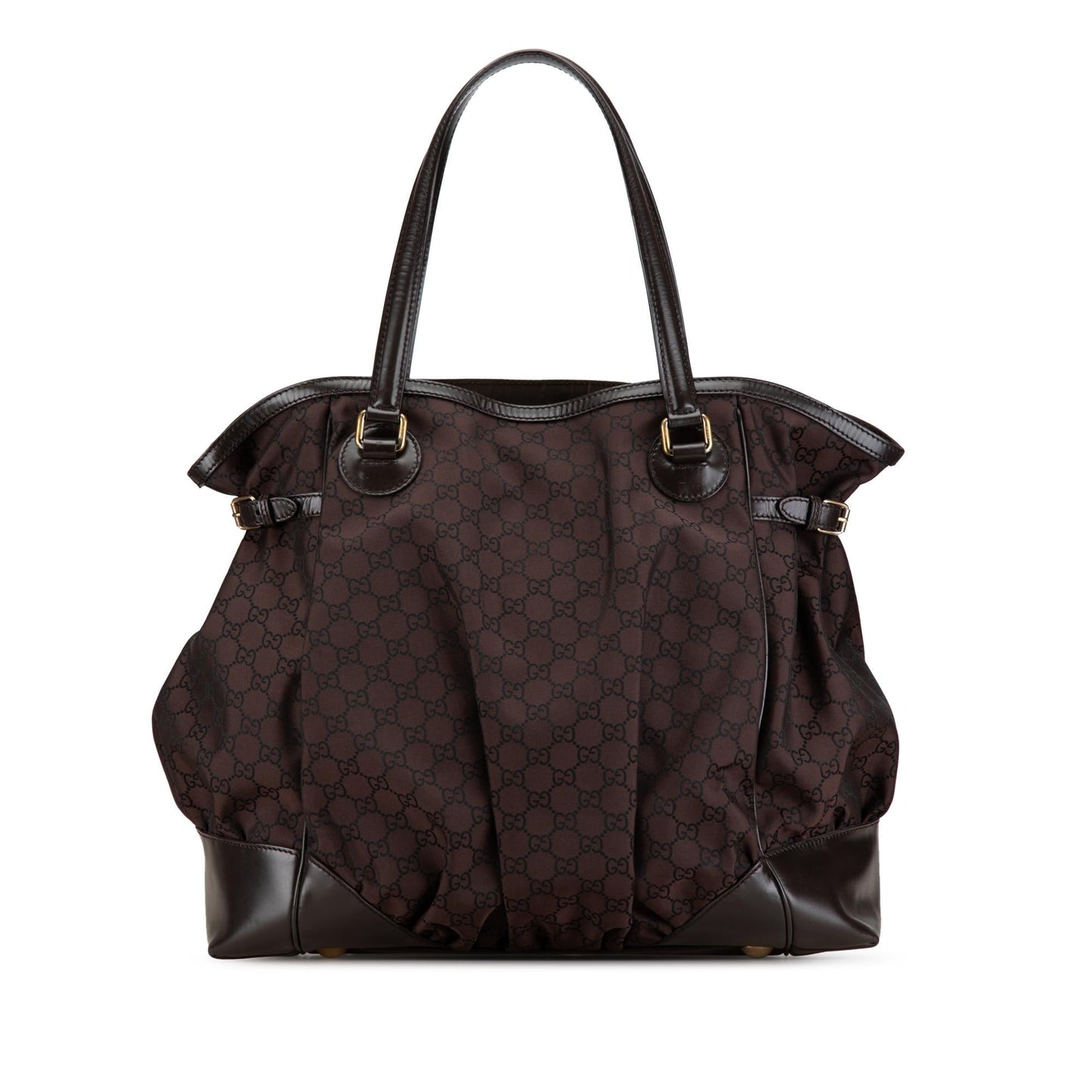 Gucci GG Full Moon SHG-5bGIb5 Nylon Calf Brown Tote Bag