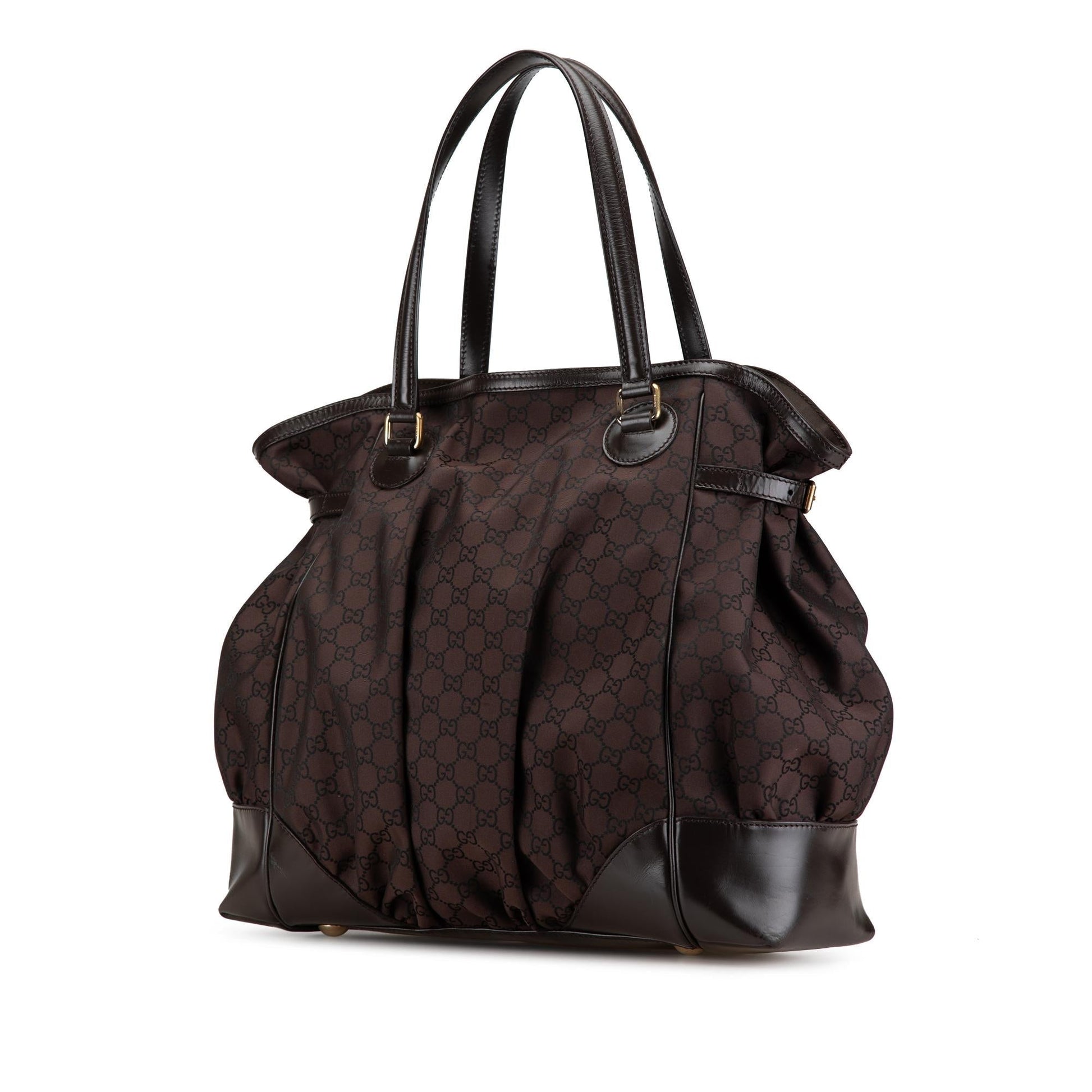 Gucci GG Full Moon SHG-5bGIb5 Nylon Calf Brown Tote Bag