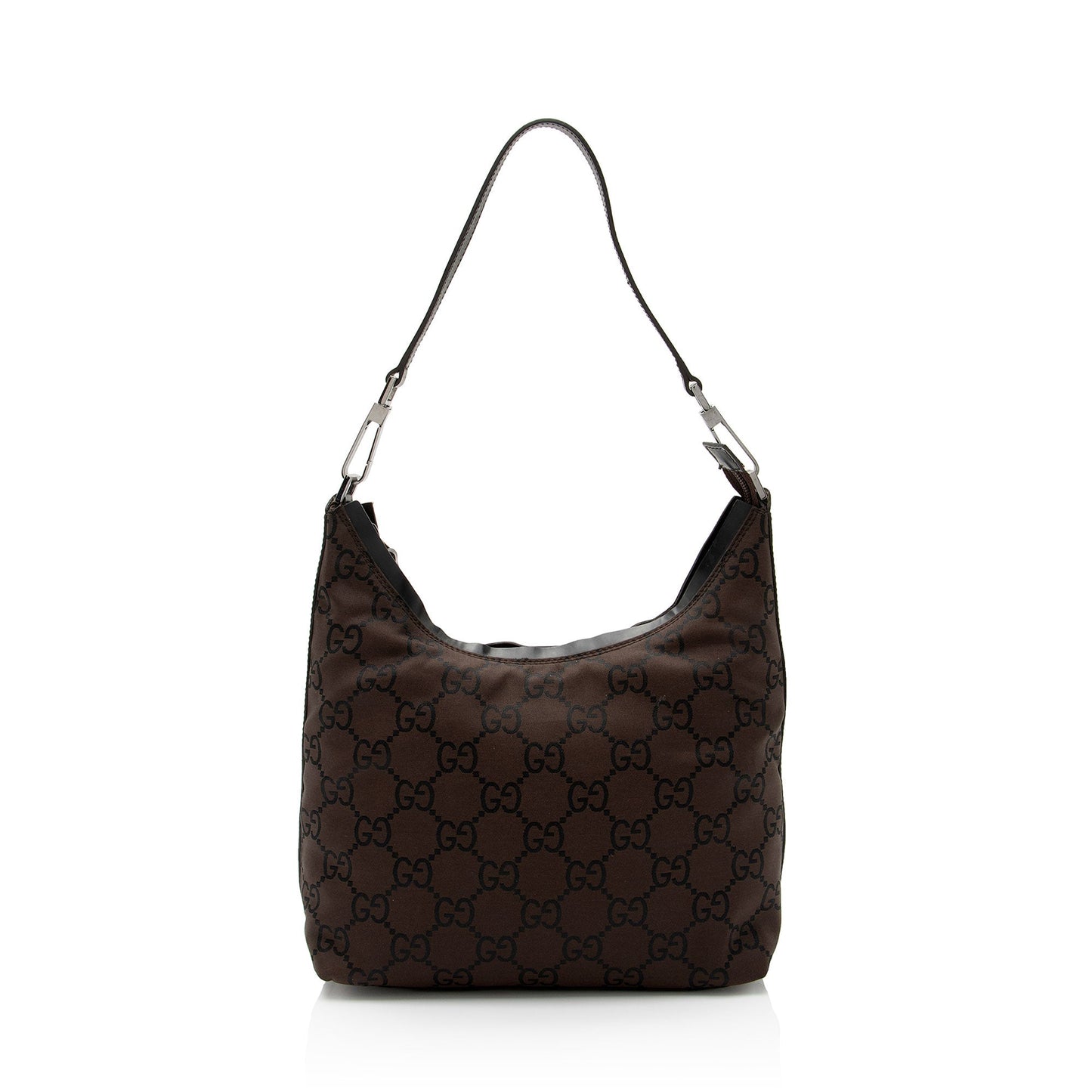 Gucci GG SHF-9U8enc Leather Canvas Nylon Black Shoulder Bag