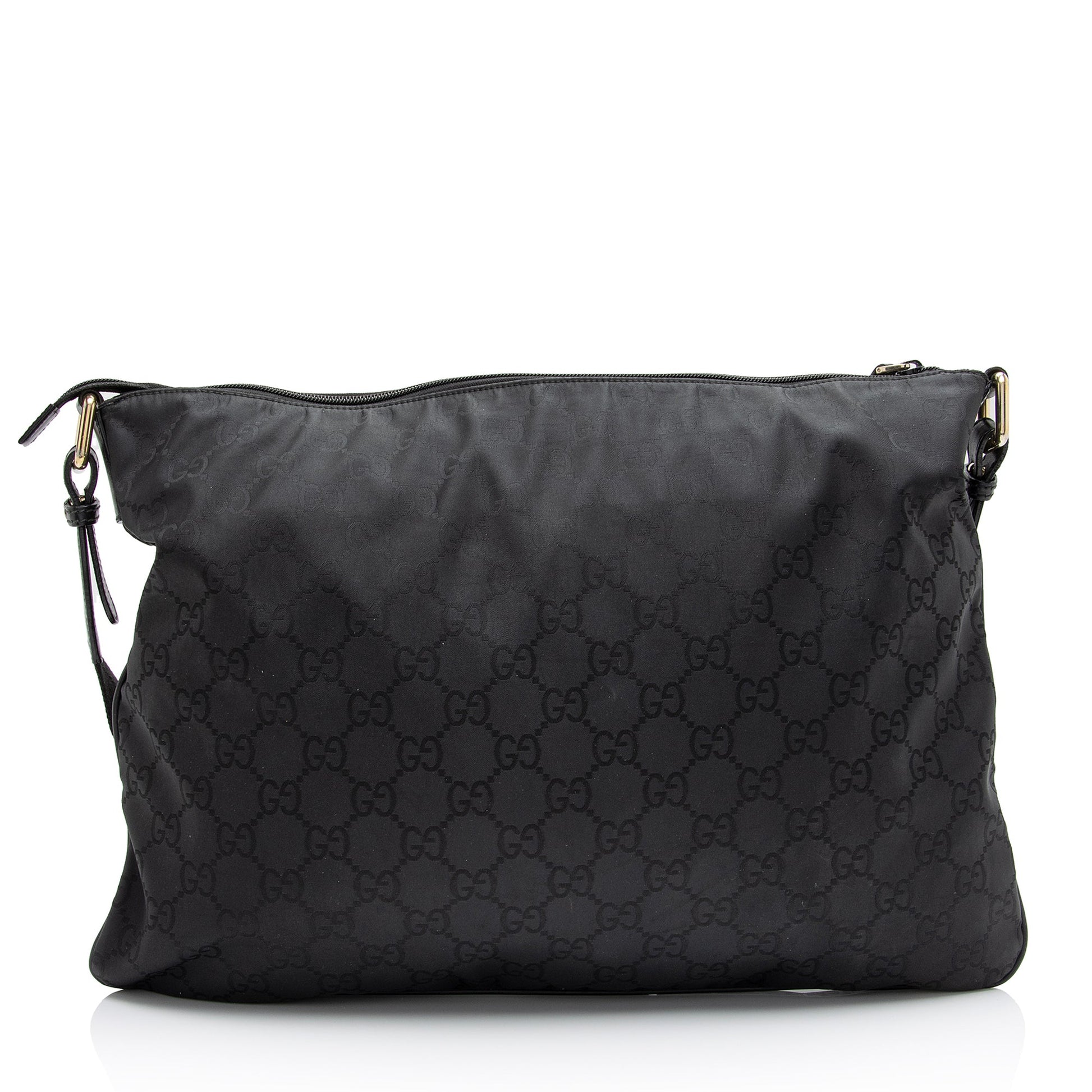 Gucci GG Messenger SHF-kF37Kx Leather Nylon Black Large Shoulder Bag