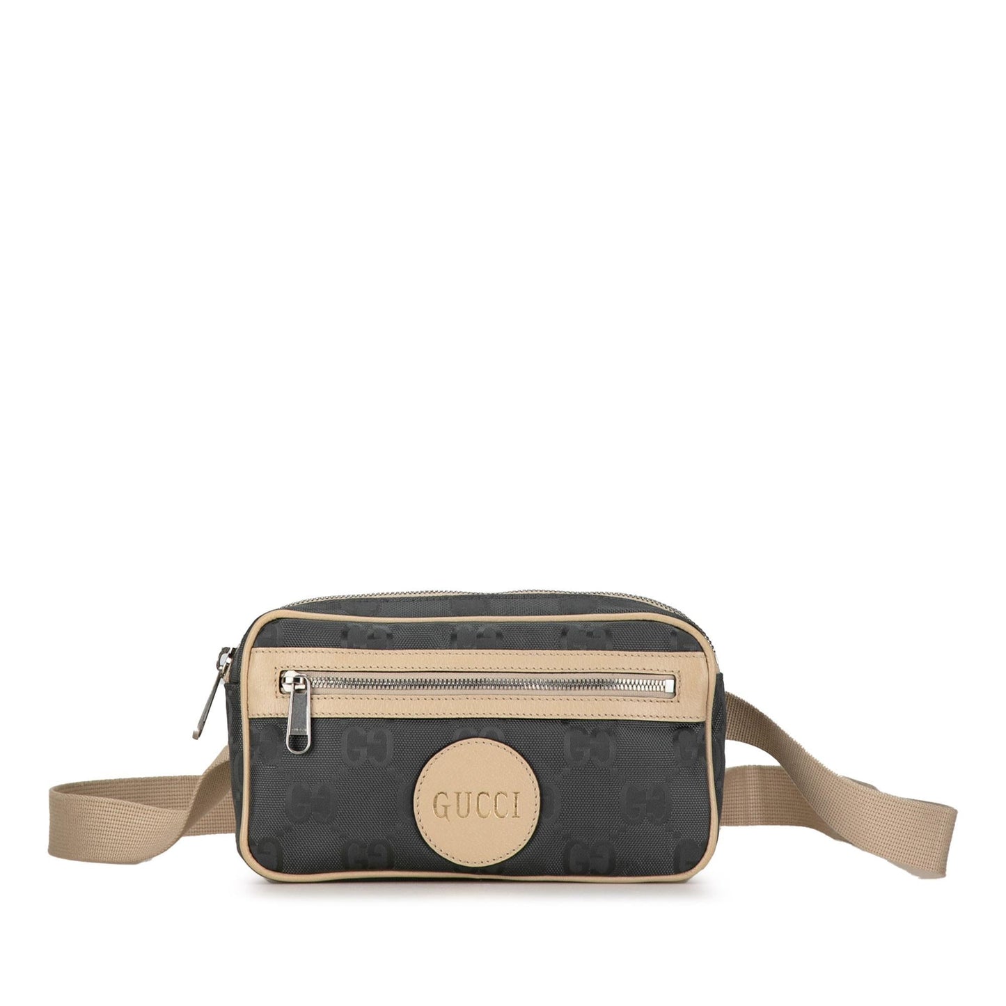 Gucci GG Off Grid Belt SHG-b7y1qv Nylon Calf Brown Grey Accessory