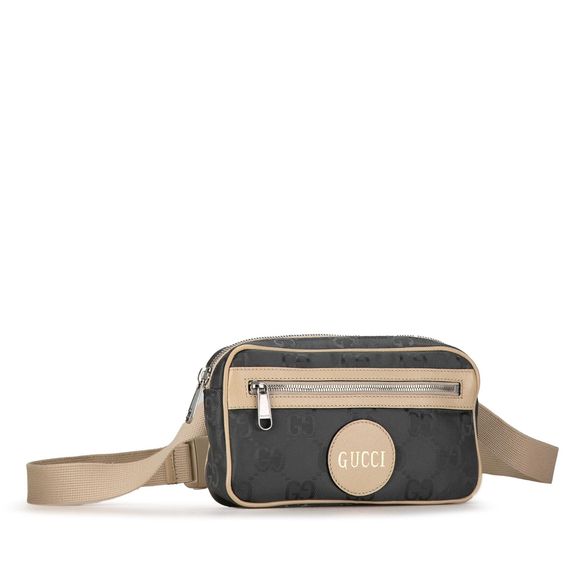 Gucci GG Off Grid Belt SHG-b7y1qv Nylon Calf Brown Grey Accessory