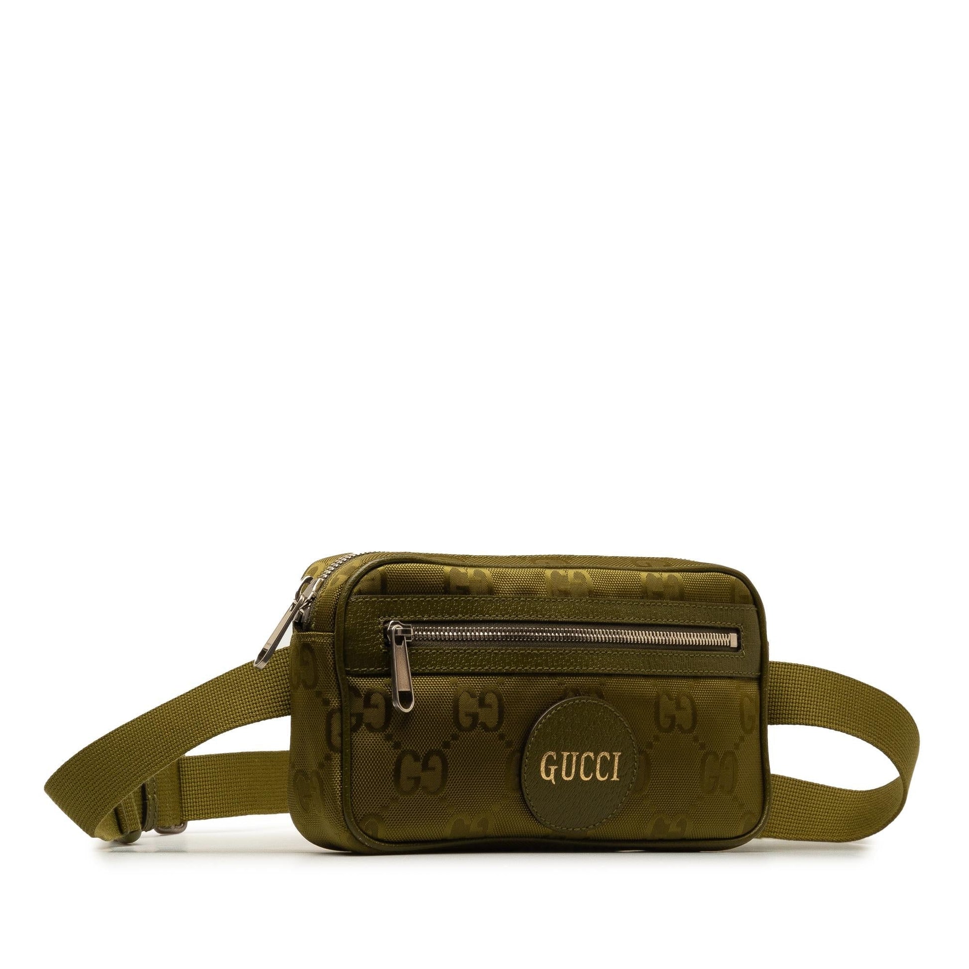 Gucci GG Off Grid Belt SHG-ZgRfSX Nylon Green Accessory