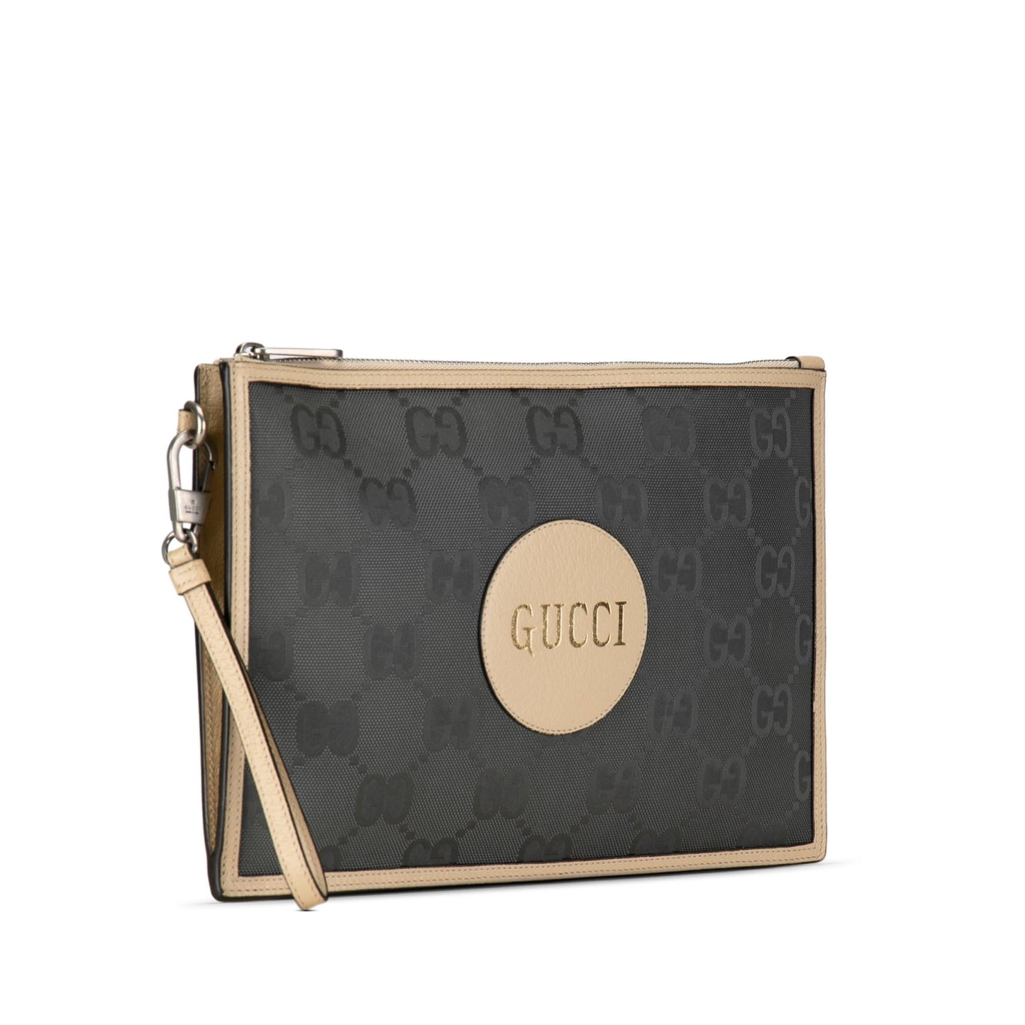 Gucci GG Off Grid SHG-1jr0vd Nylon Calf Brown Grey Clutch Bag