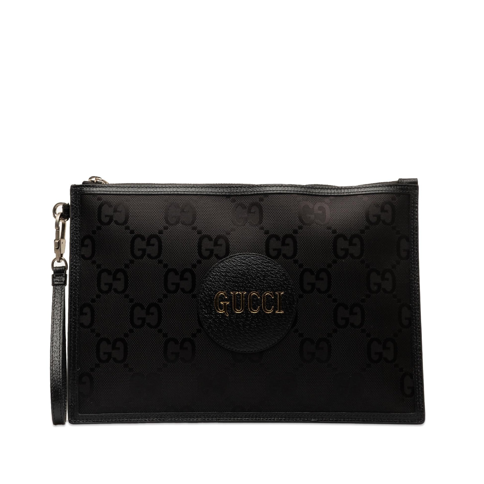 Gucci GG Off Grid Pouch SHG-93LF74 Nylon Calf Black Clutch Bag