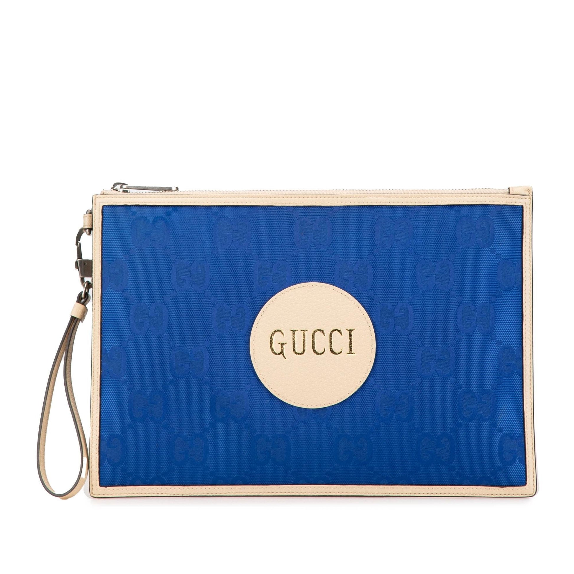 Gucci GG Off Grid Nylon Calf White Blue Clutch Bag