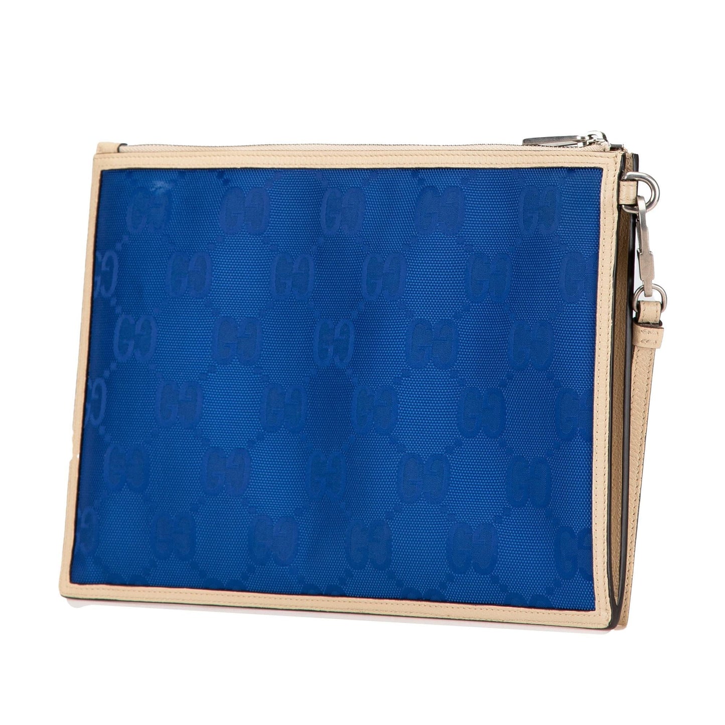 Gucci GG Off Grid Nylon Calf White Blue Clutch Bag