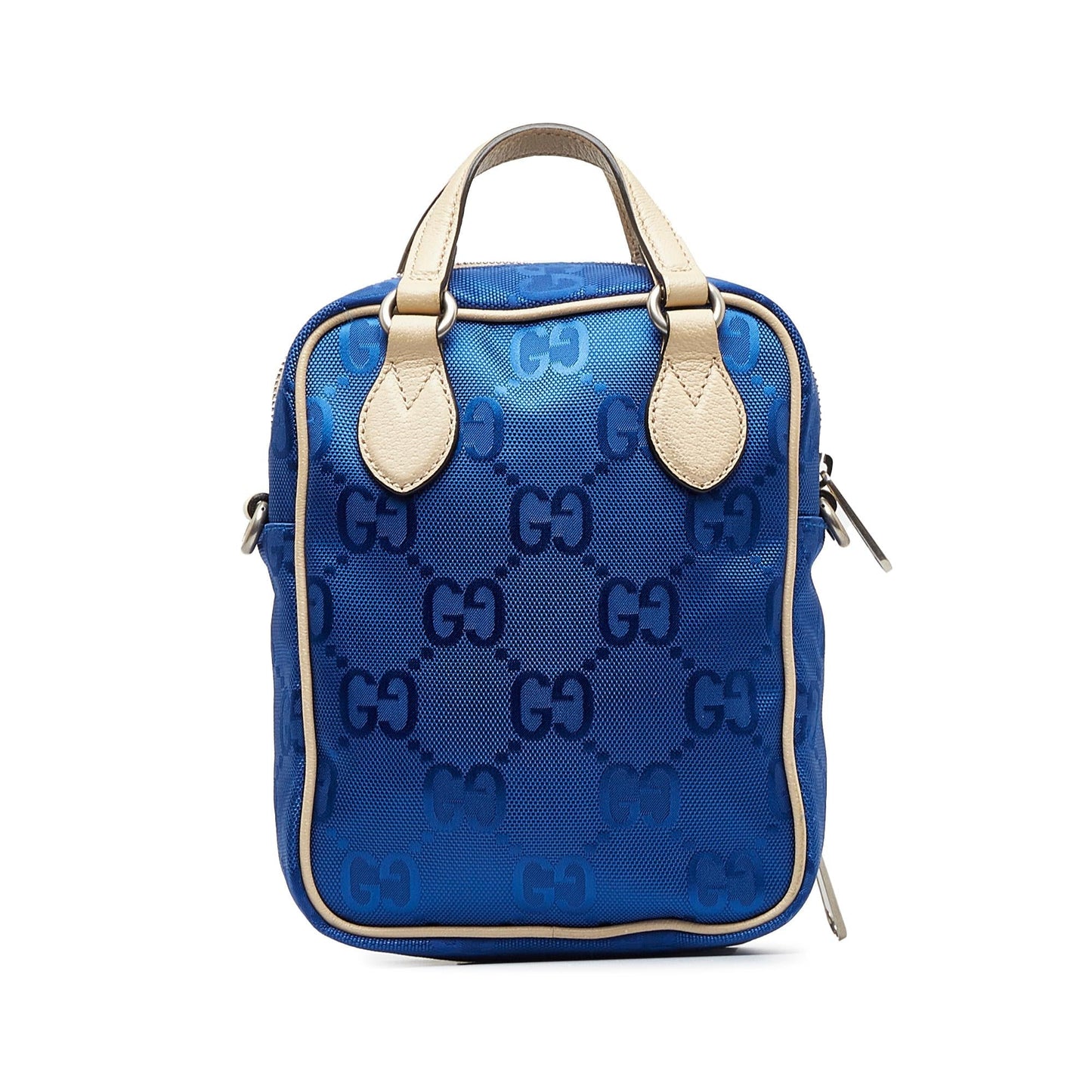 Gucci GG Off Grid SHG-hpfSGL Nylon Calf White Blue Satchel Bag