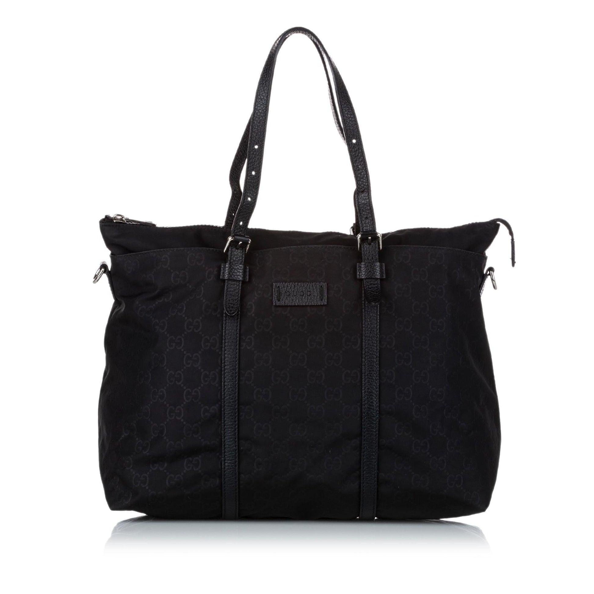 Gucci GG SHG-zPVamU Nylon Calf Black Satchel Bag