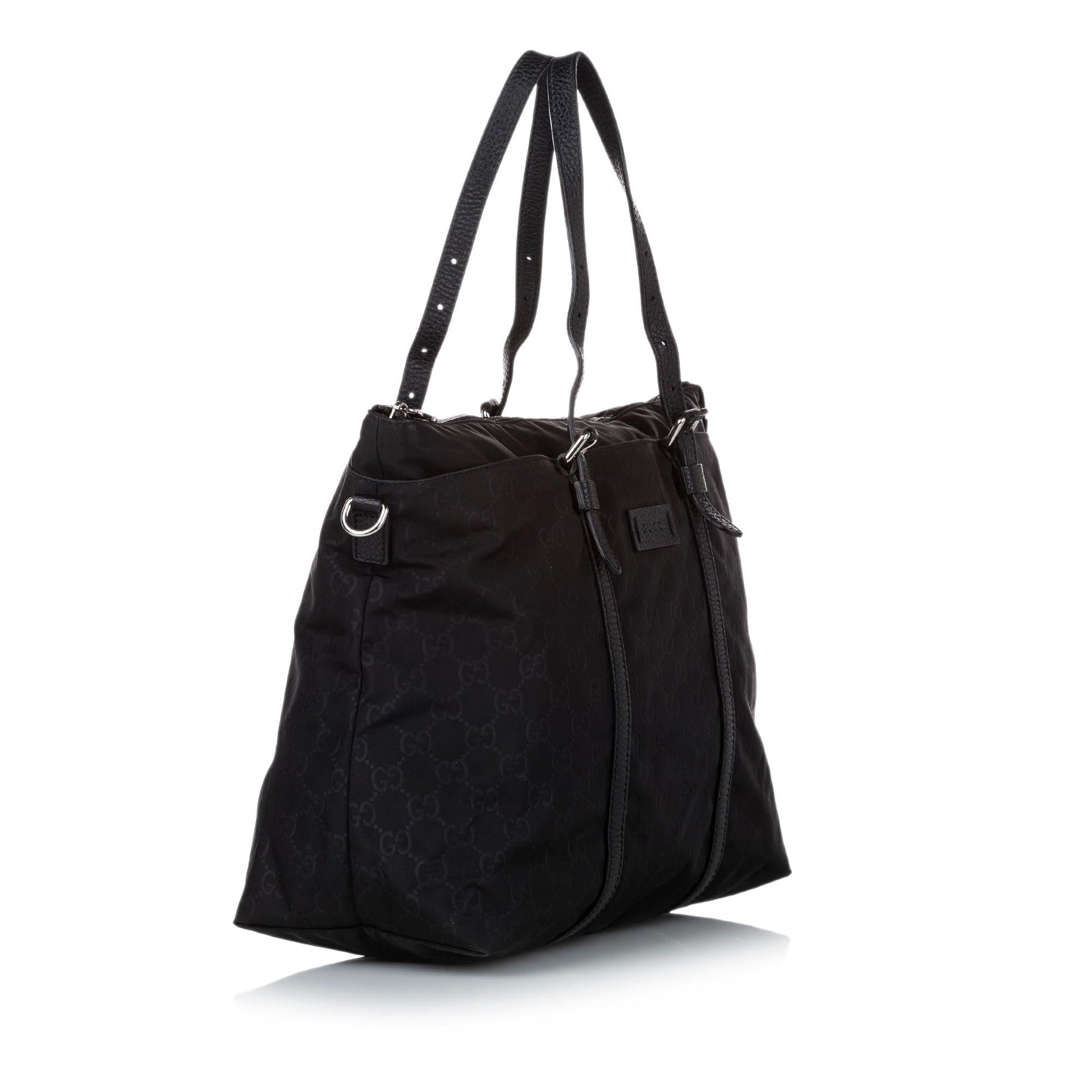 Gucci GG SHG-zPVamU Nylon Calf Black Satchel Bag