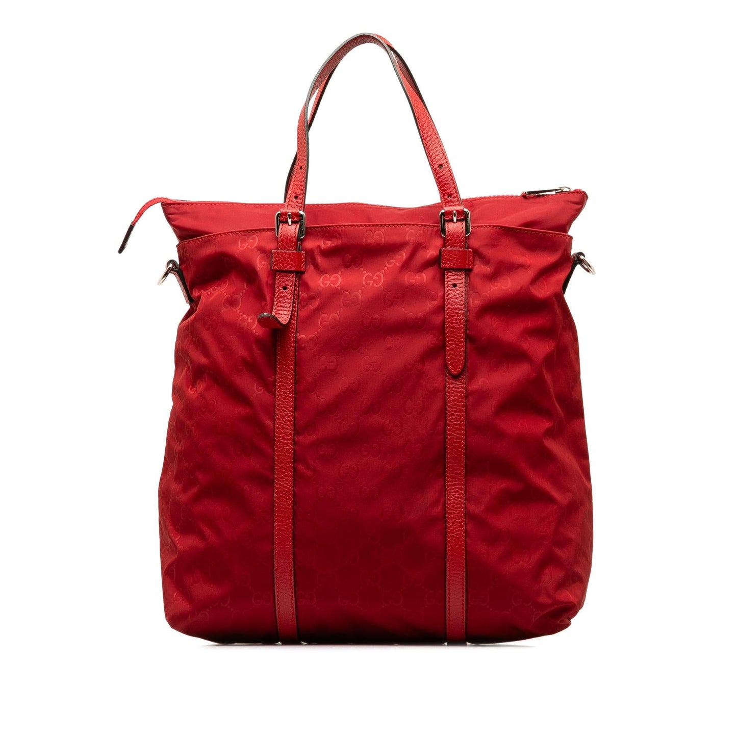 Gucci GG SHG-0ZzSUr Nylon Red Satchel Bag
