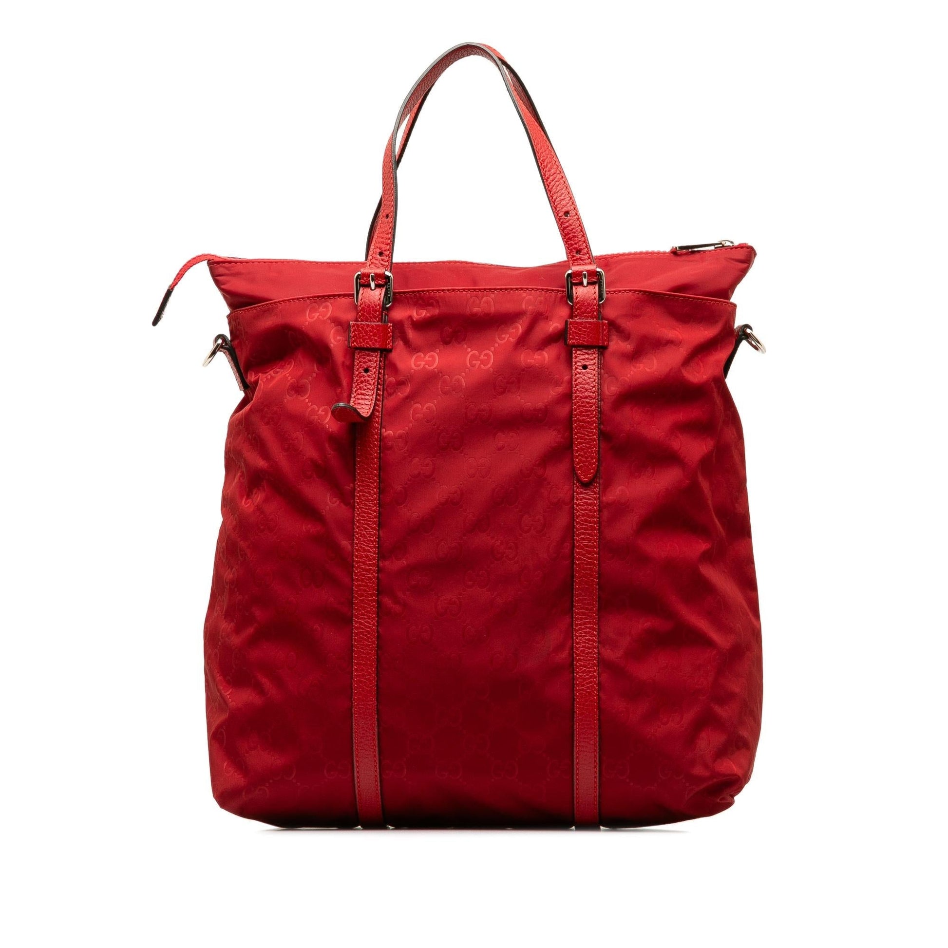 Gucci GG SHG-0ZzSUr Nylon Red Satchel Bag