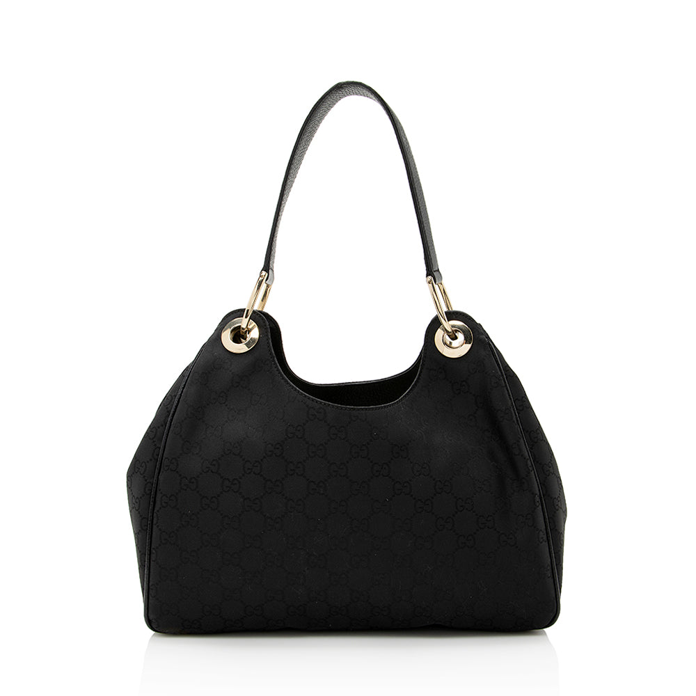 Gucci GG SHF Leather Nylon Black Shoulder Bag