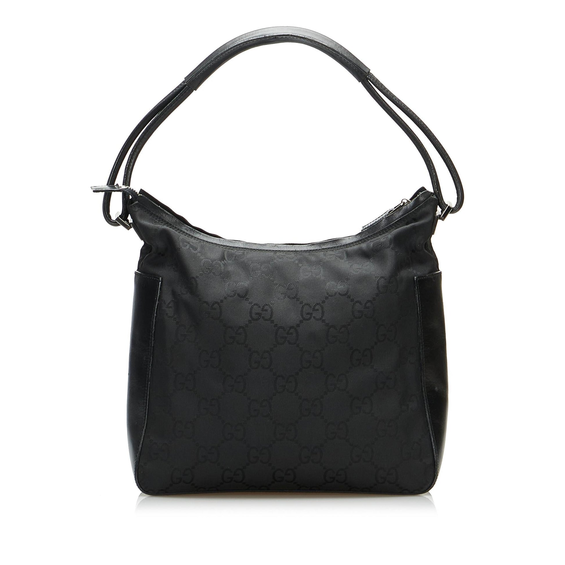 Gucci GG SHG-w7Iys7 Nylon Calf Black Shoulder Bag