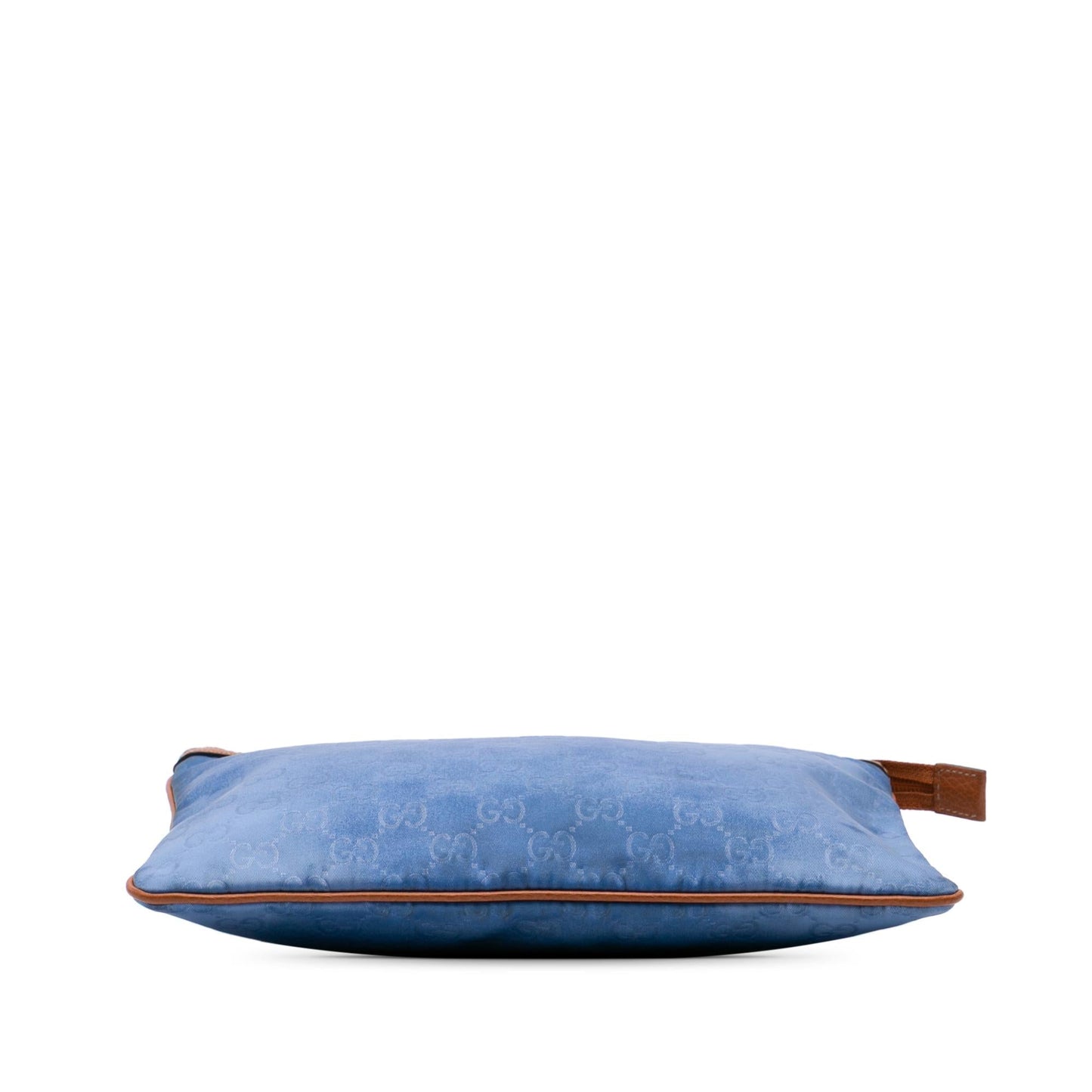 Gucci GG Top Zip Nylon Calf Blue Clutch Bag
