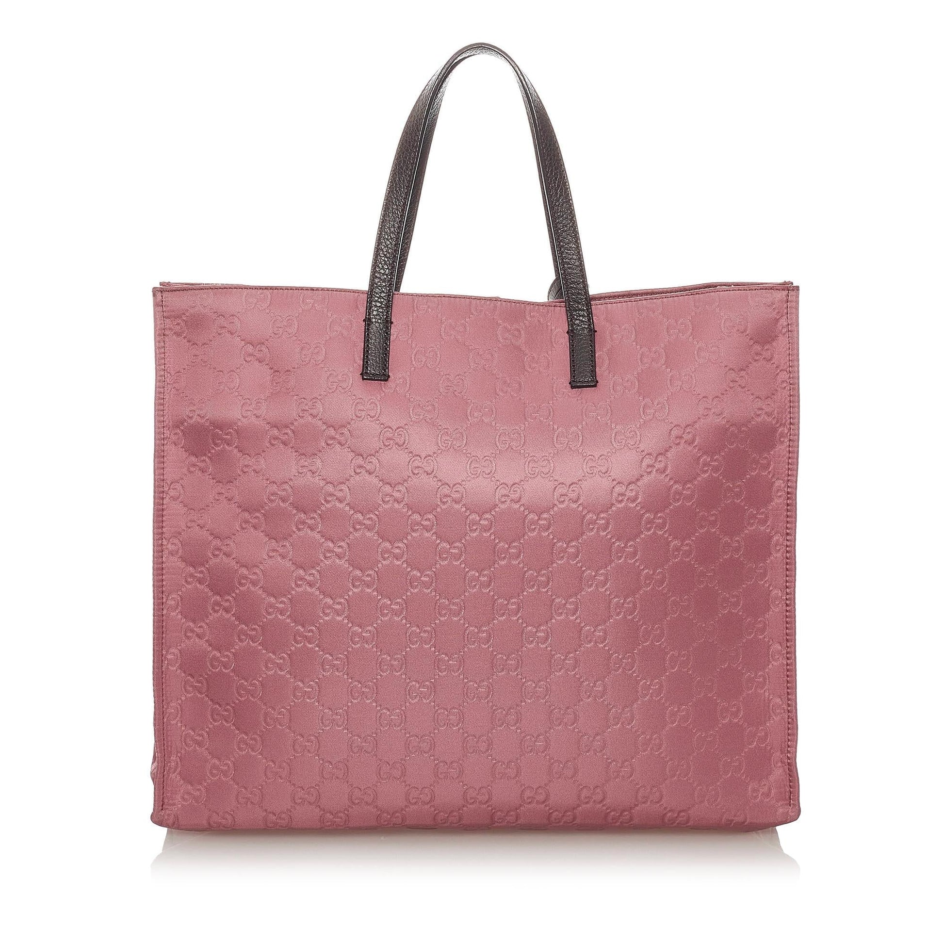 Gucci GG SHG Nylon Pink Tote Bag