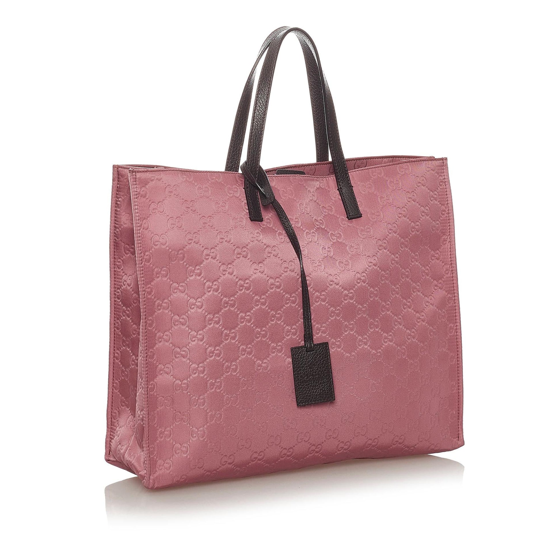 Gucci GG SHG Nylon Pink Tote Bag