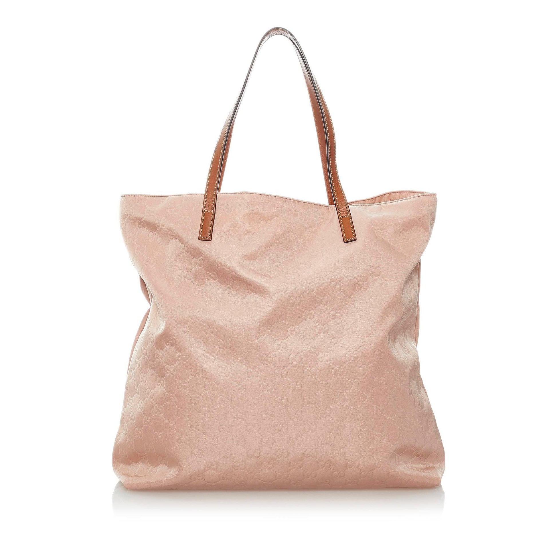 Gucci GG SHG Nylon Pink Tote Bag Bag Shg