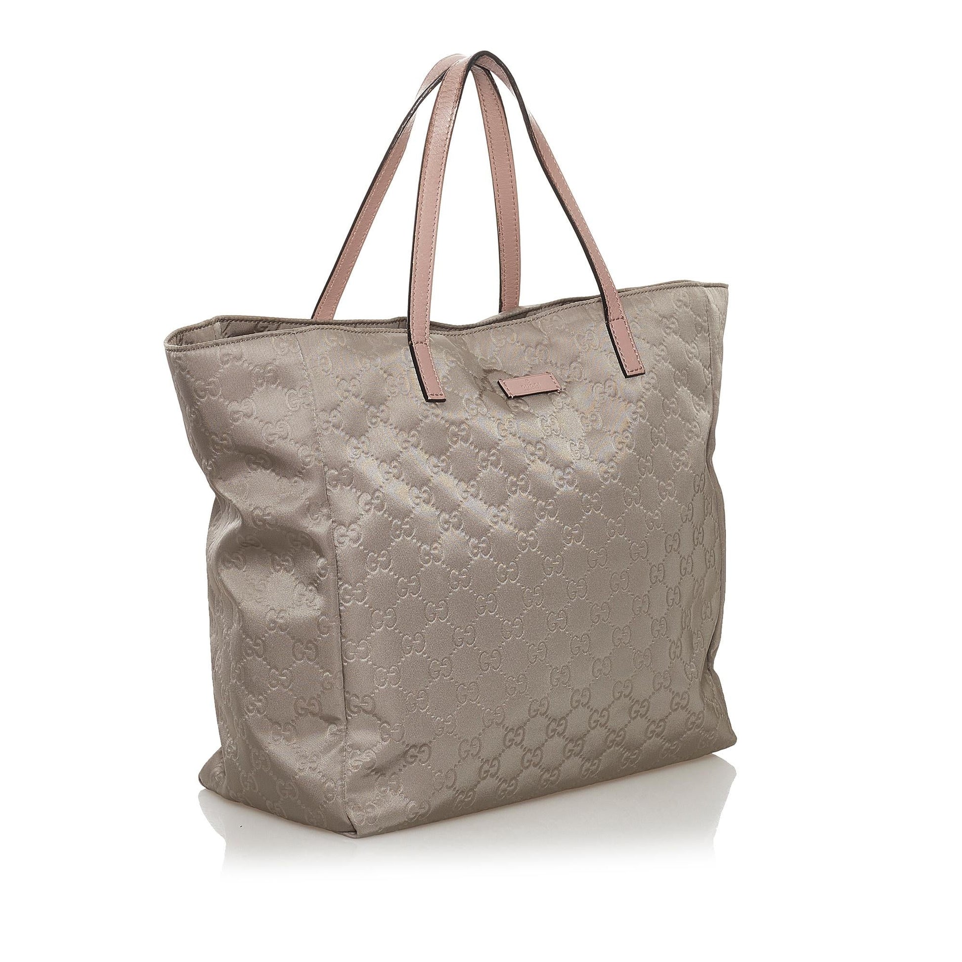 Gucci GG SHG Nylon Calf Pink Grey Tote Bag