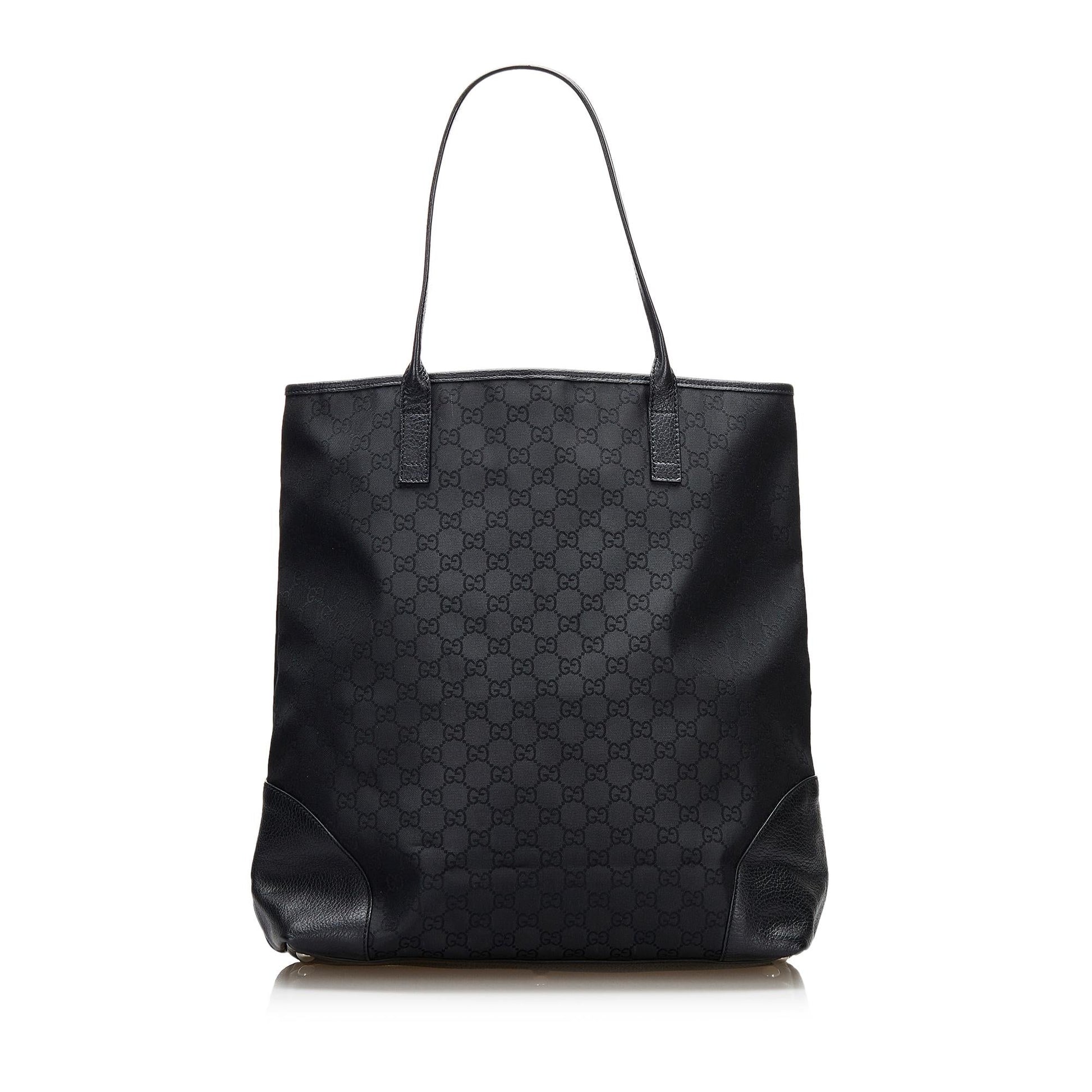 Gucci GG SHG-yOEqEf Nylon Calf Black Tote Bag