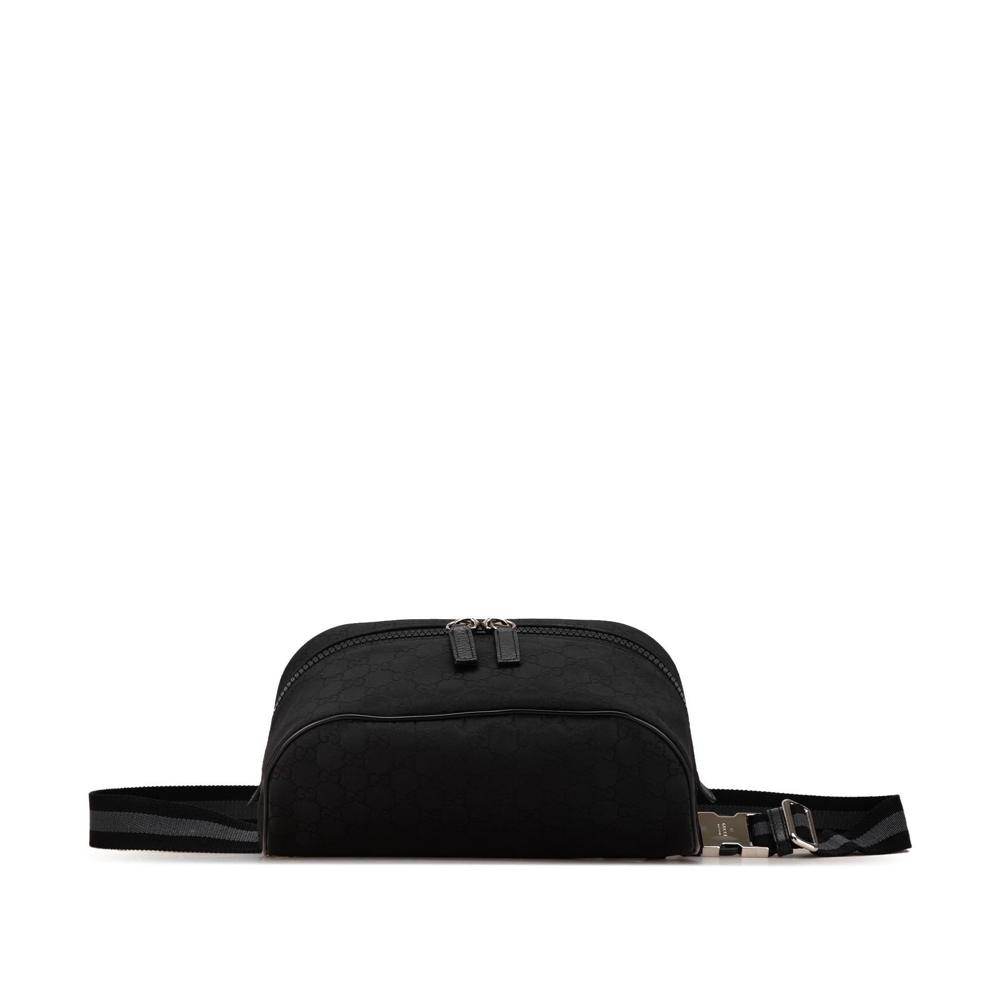 Gucci GG Web Belt Nylon Calf Black Accessory Shg Dyfpjp