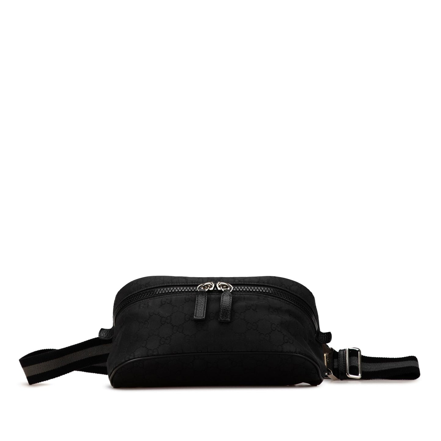Gucci GG Web Belt Nylon Calf Black Accessory Shg Ve0Syr