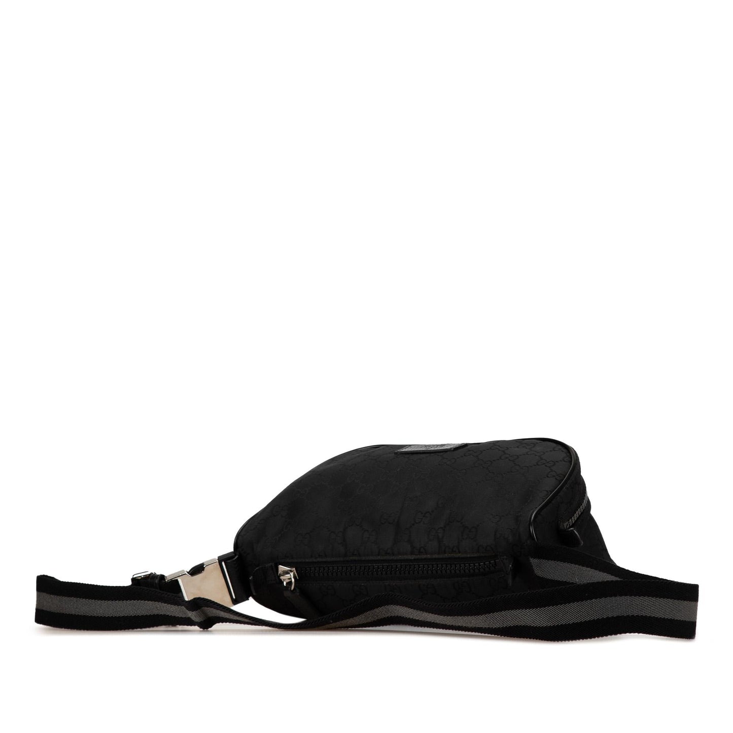 Gucci GG Web Belt Nylon Calf Black Accessory Shg Ve0Syr