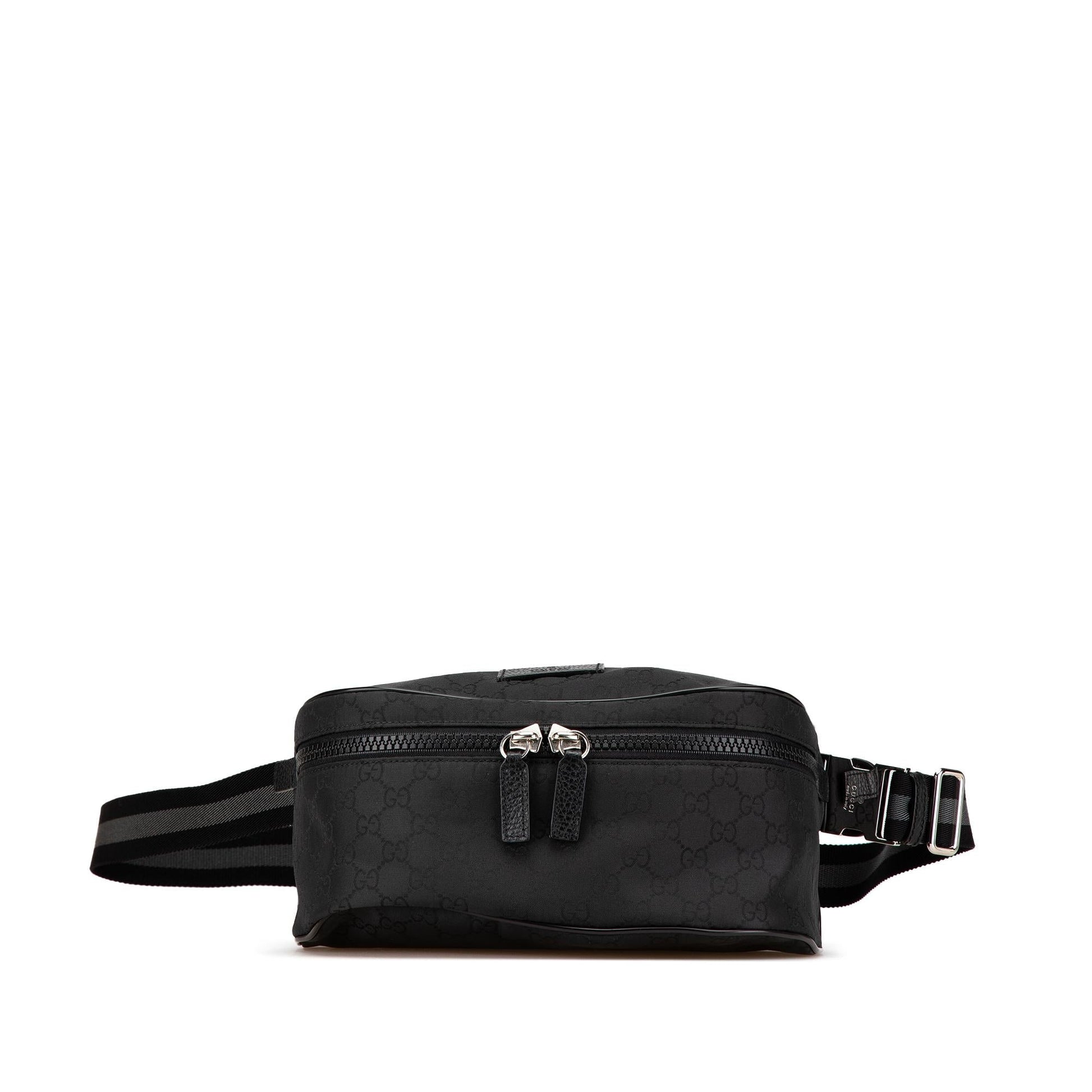 Gucci GG Web Belt Nylon Black Accessory Belt Bag