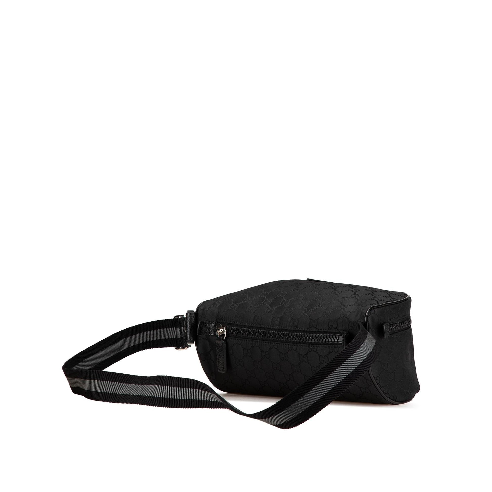 Gucci GG Web Belt Nylon Black Accessory Belt Bag
