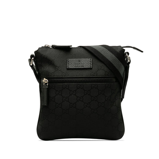 Gucci GG Web SHG-40YFq2 Nylon Black Crossbody Bag