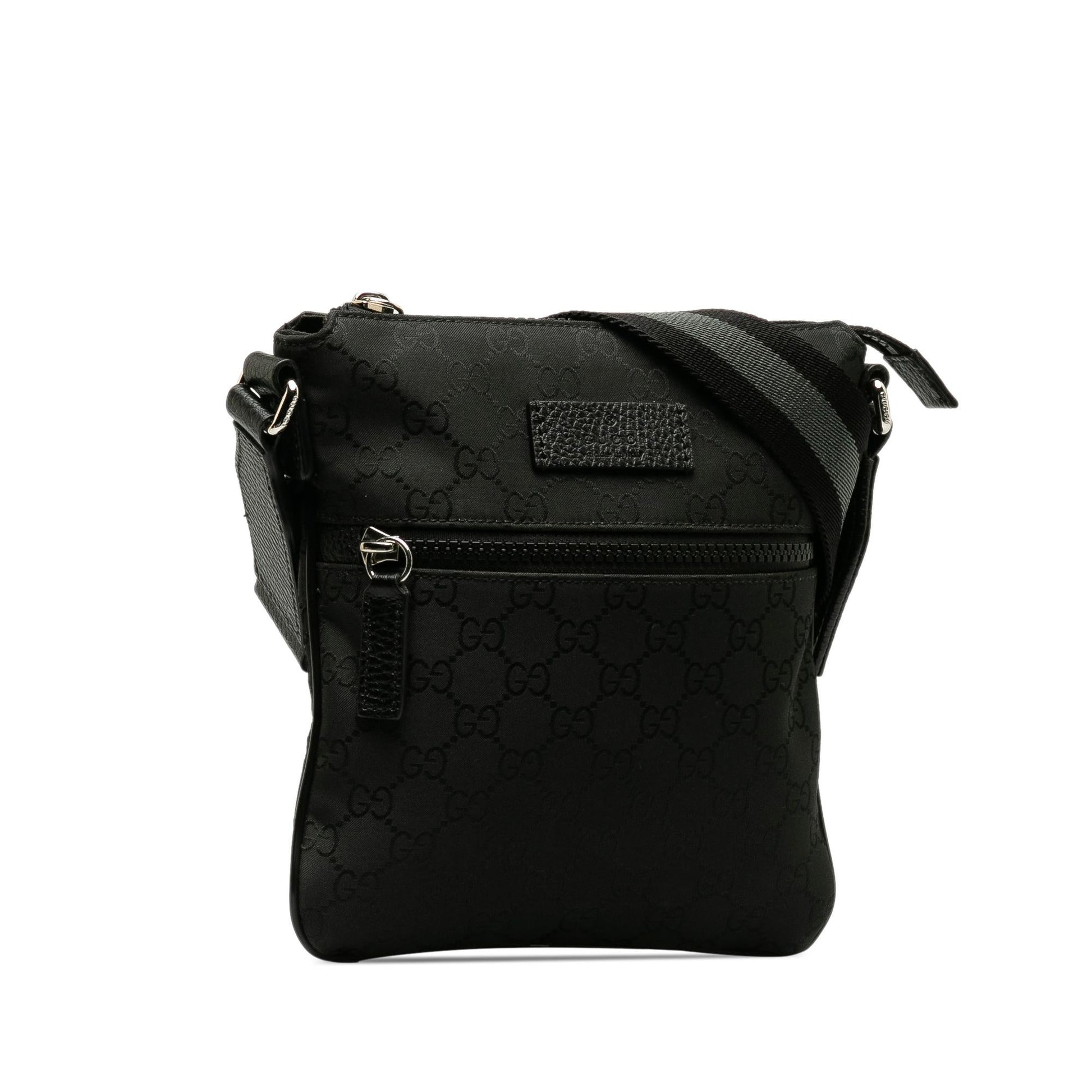 Gucci GG Web SHG-40YFq2 Nylon Black Crossbody Bag