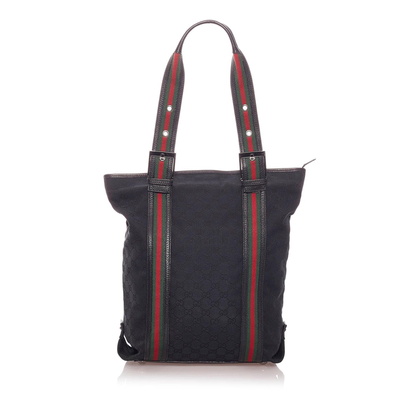 Gucci GG Web SHG Nylon Calf Black Tote Bag