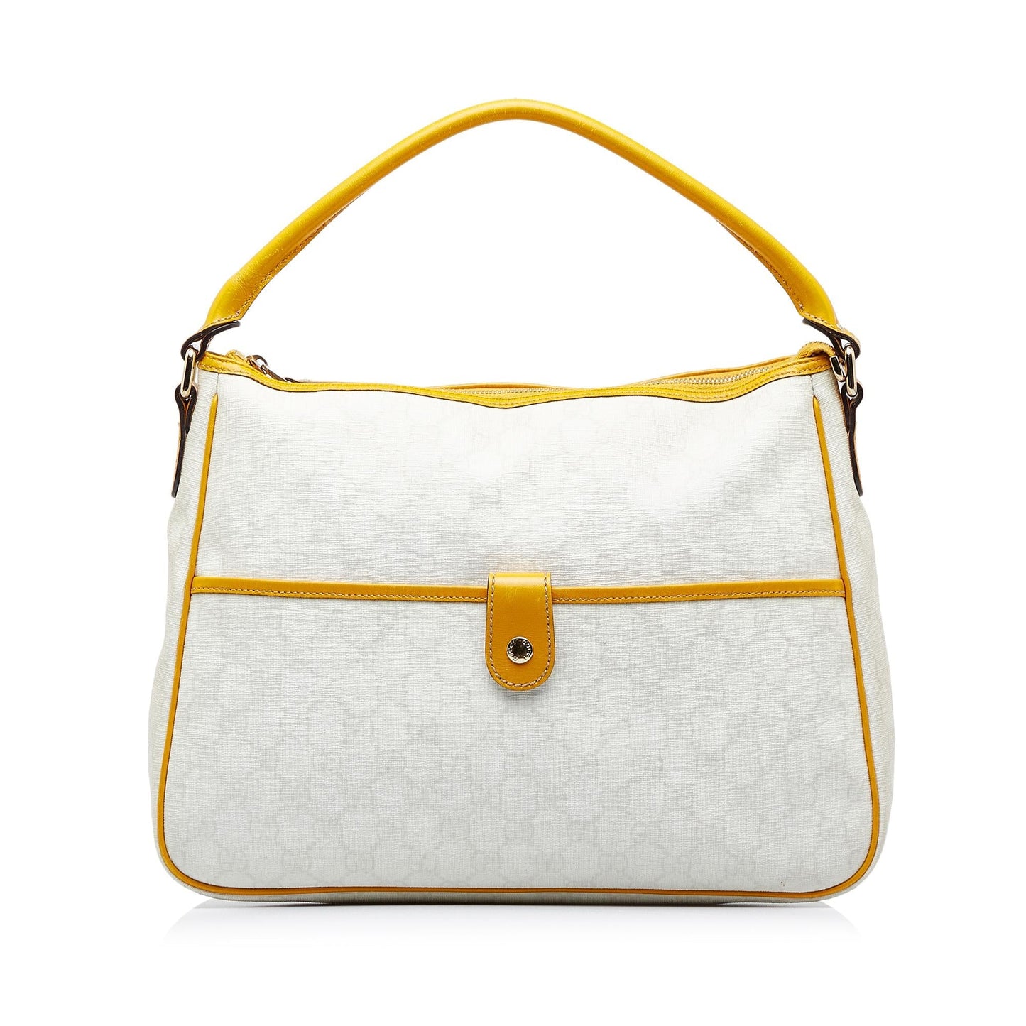 Gucci GG Plus Joy SHG-MfzvGB Canvas Calf White Brown Satchel Bag
