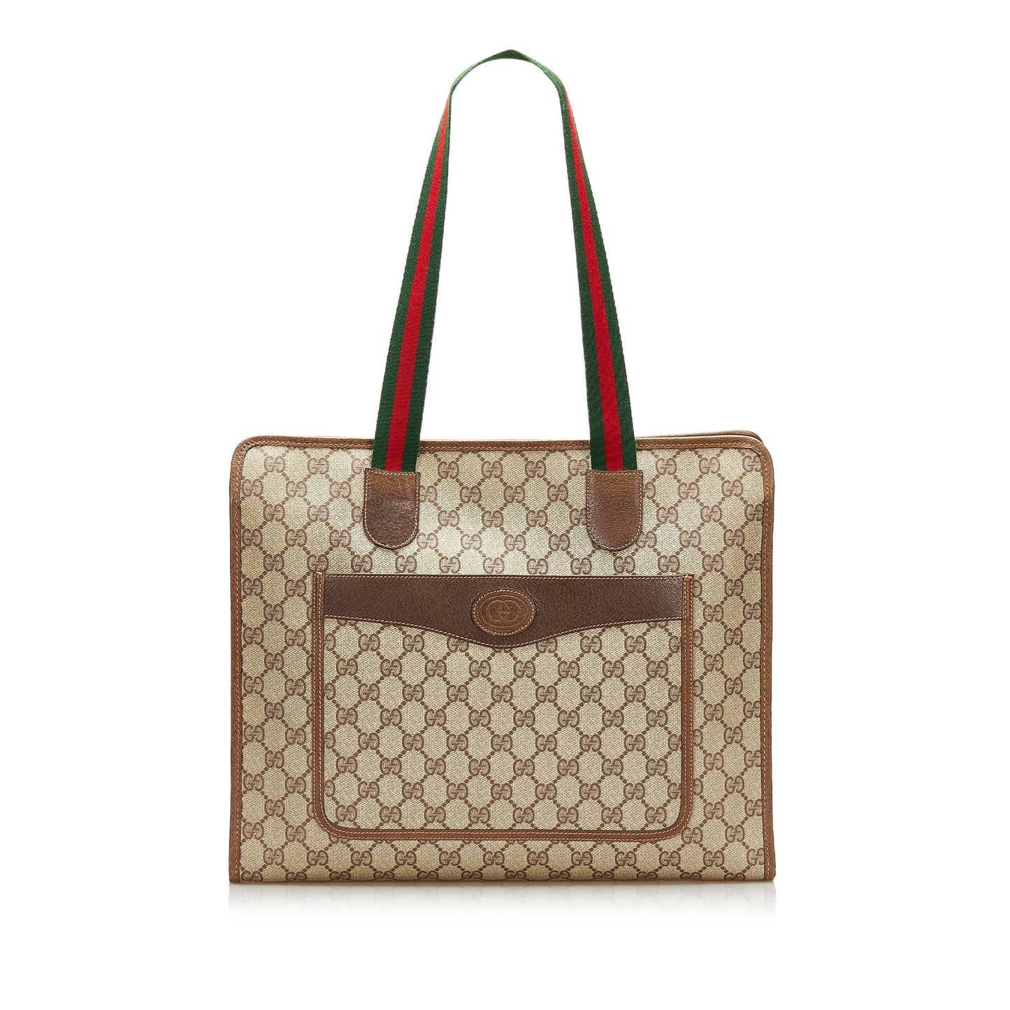 Gucci GG Plus Sherry Line SHG Canvas Brown Tote Bag