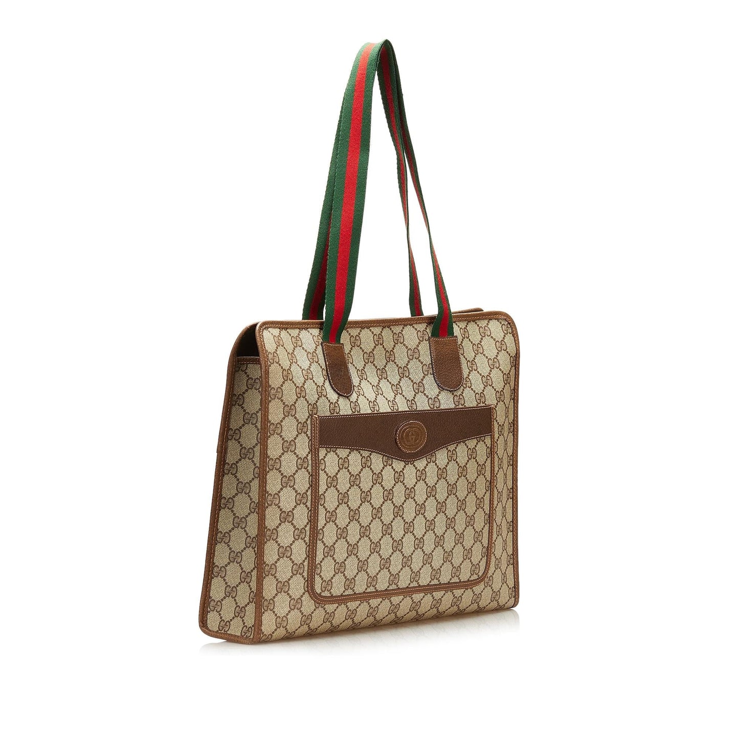Gucci GG Plus Sherry Line SHG Canvas Brown Tote Bag
