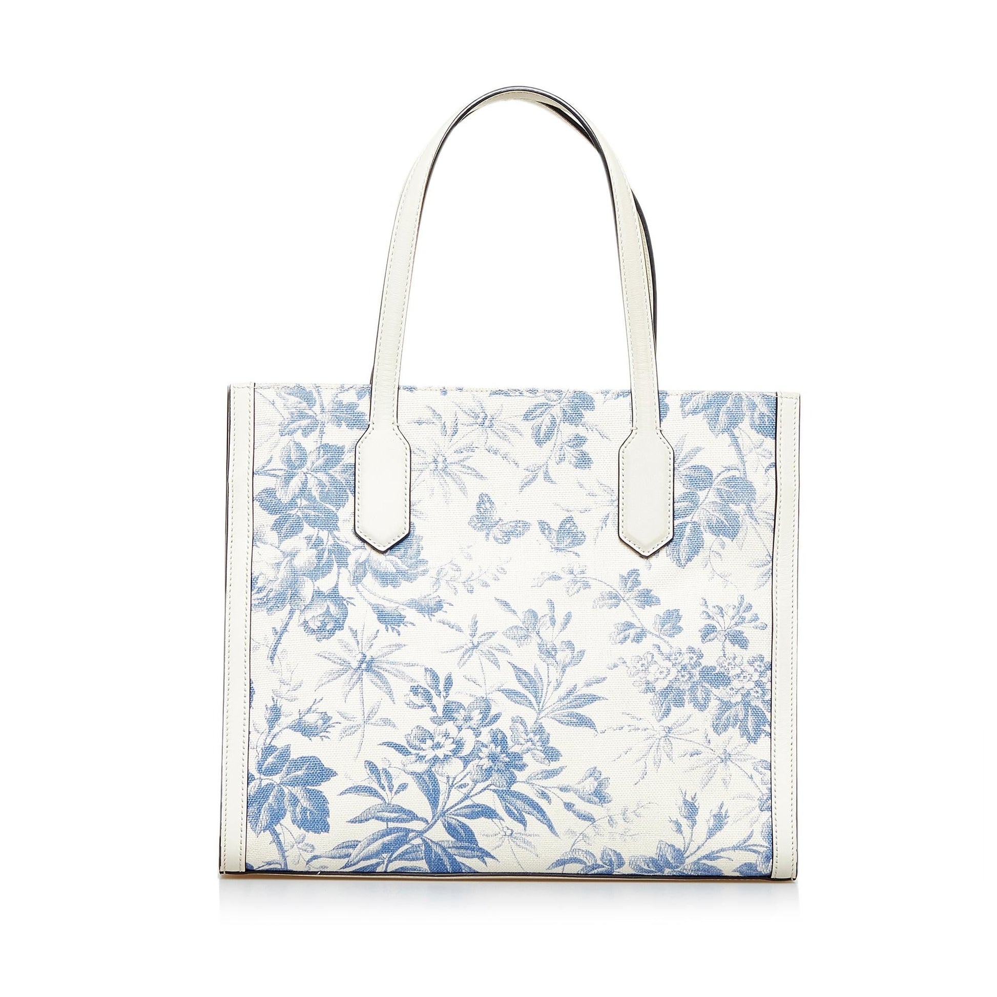 Gucci GG Ribbon Herbarium SHG-QtOTpC Canvas White Tote Bag