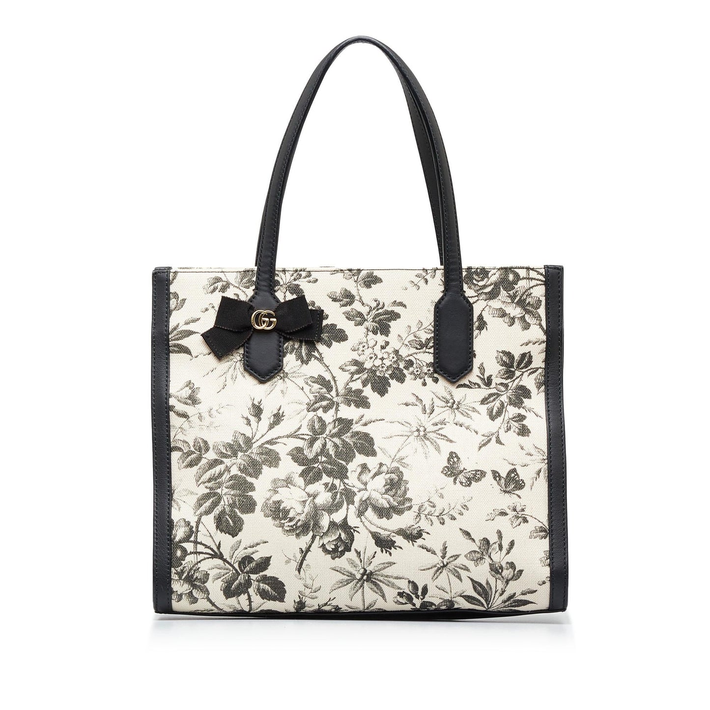 Gucci GG Ribbon Herbarium SHG-xwSceY Canvas Calf Brown Tote Bag
