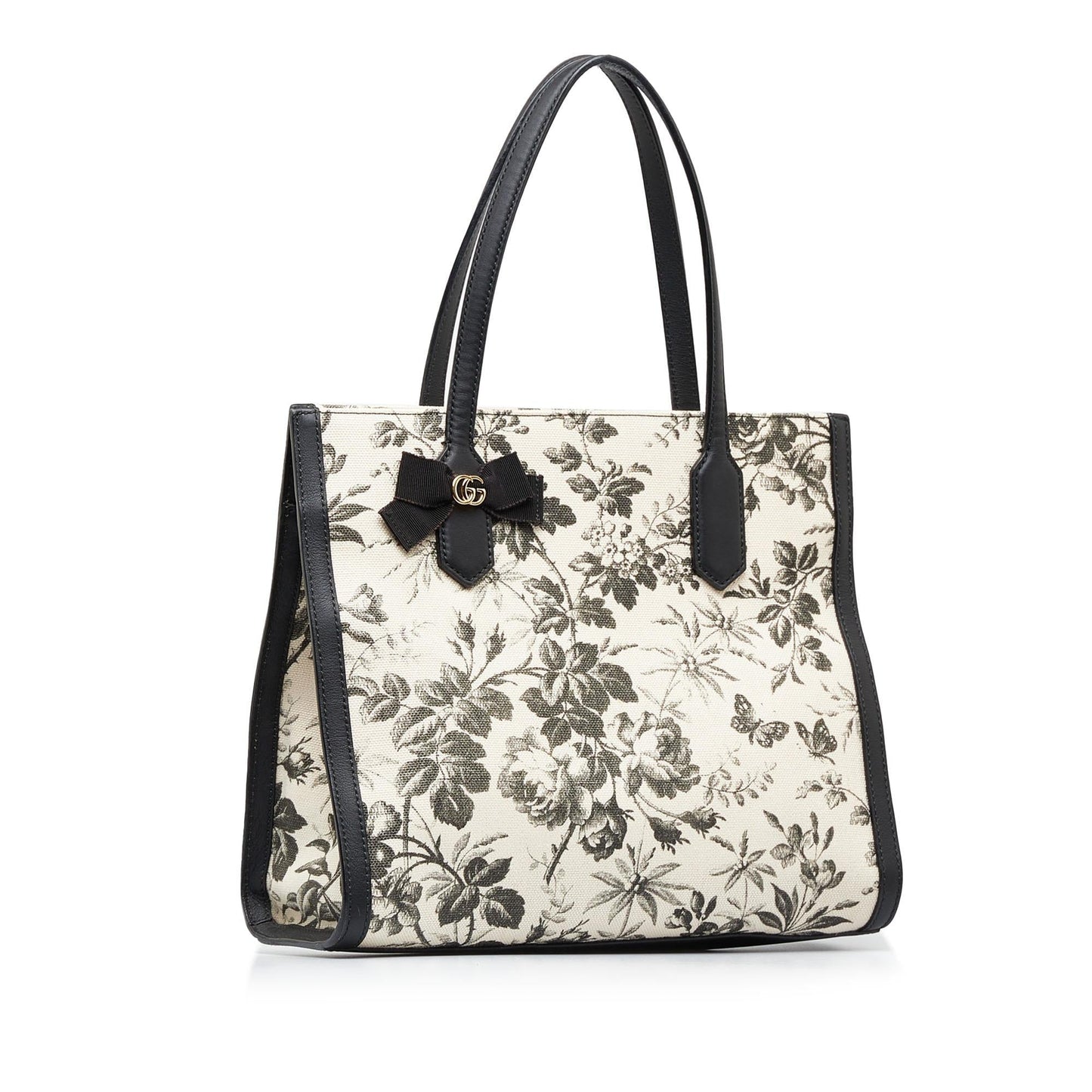Gucci GG Ribbon Herbarium SHG-xwSceY Canvas Calf Brown Tote Bag