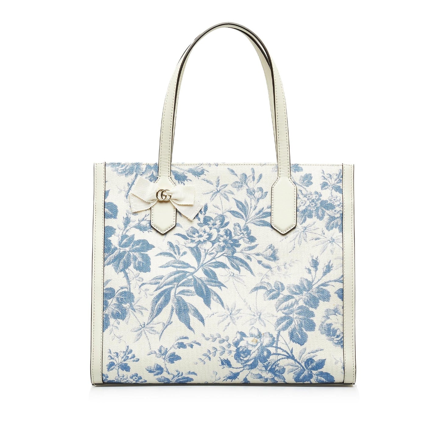 Gucci GG Ribbon Herbarium SHG-kZPkZC Canvas White Tote Bag