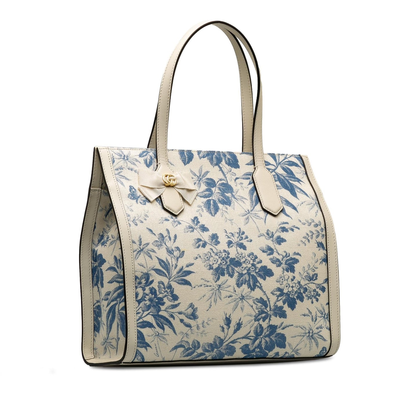 Gucci GG Ribbon Herbarium SHG-Y61akz Canvas White Tote Bag