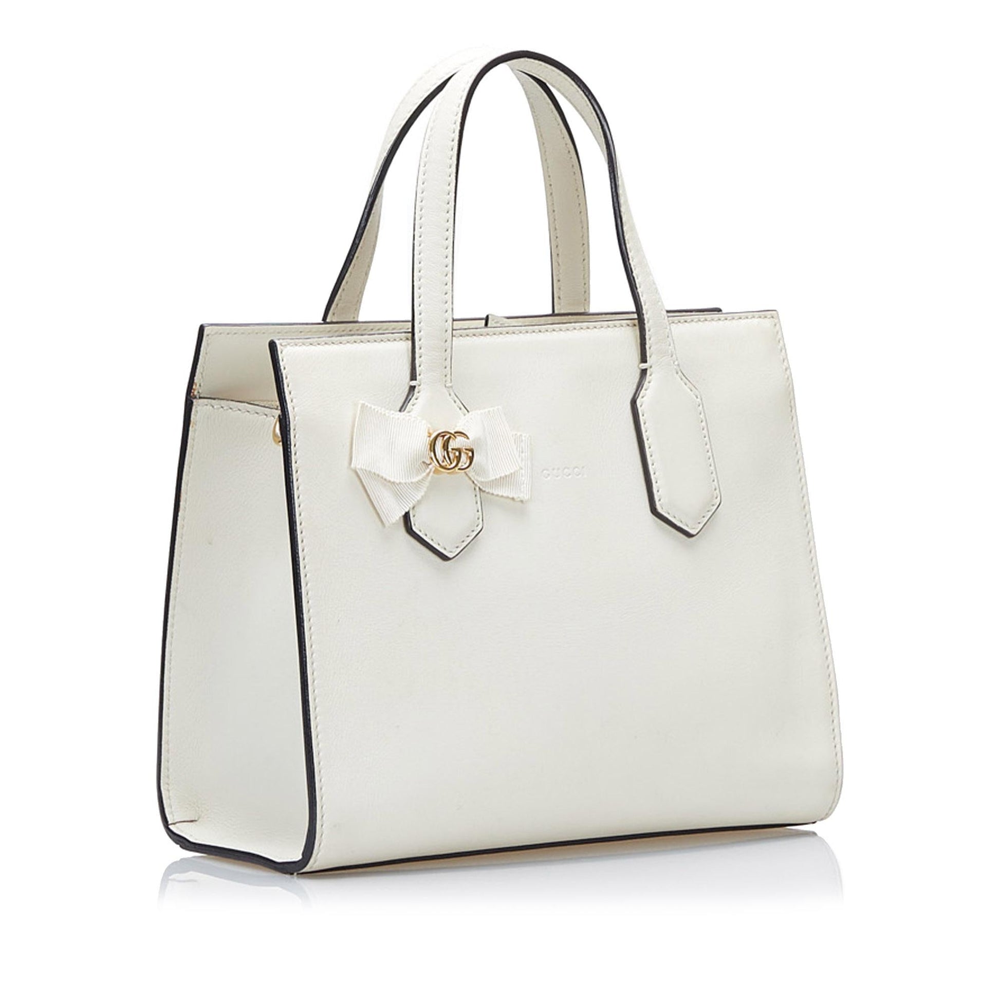 Gucci GG Ribbon SHG-aSiWt3 Calf White Satchel Bag