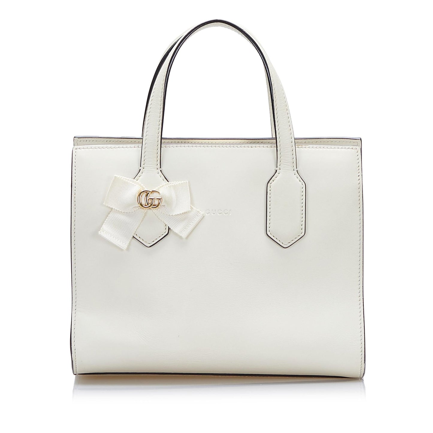 Gucci GG Ribbon SHG-dC1kyI Calf White Satchel Bag